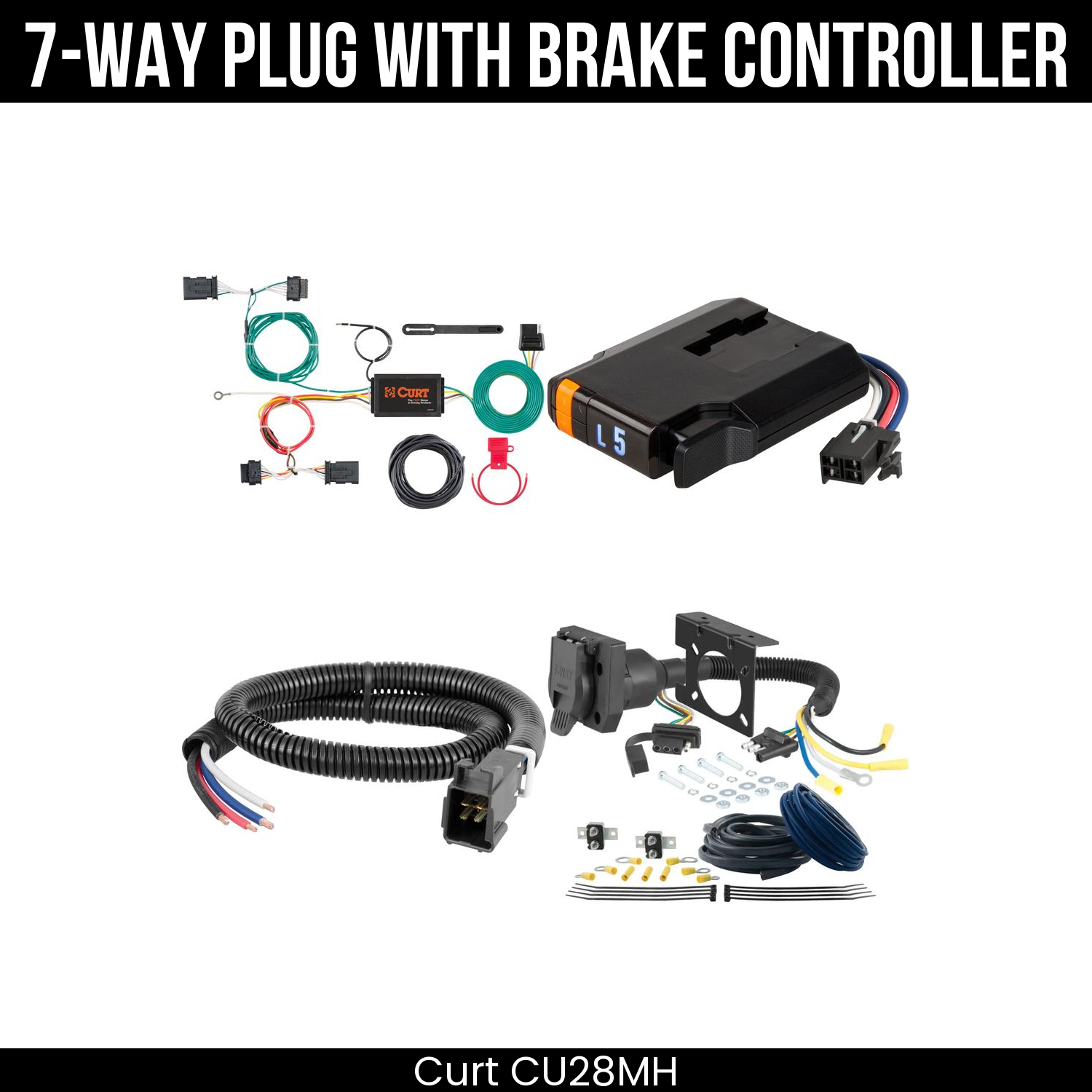 Trailer Wiring 7-Way Plug w/ Bracket , Discovery Next Brake Control