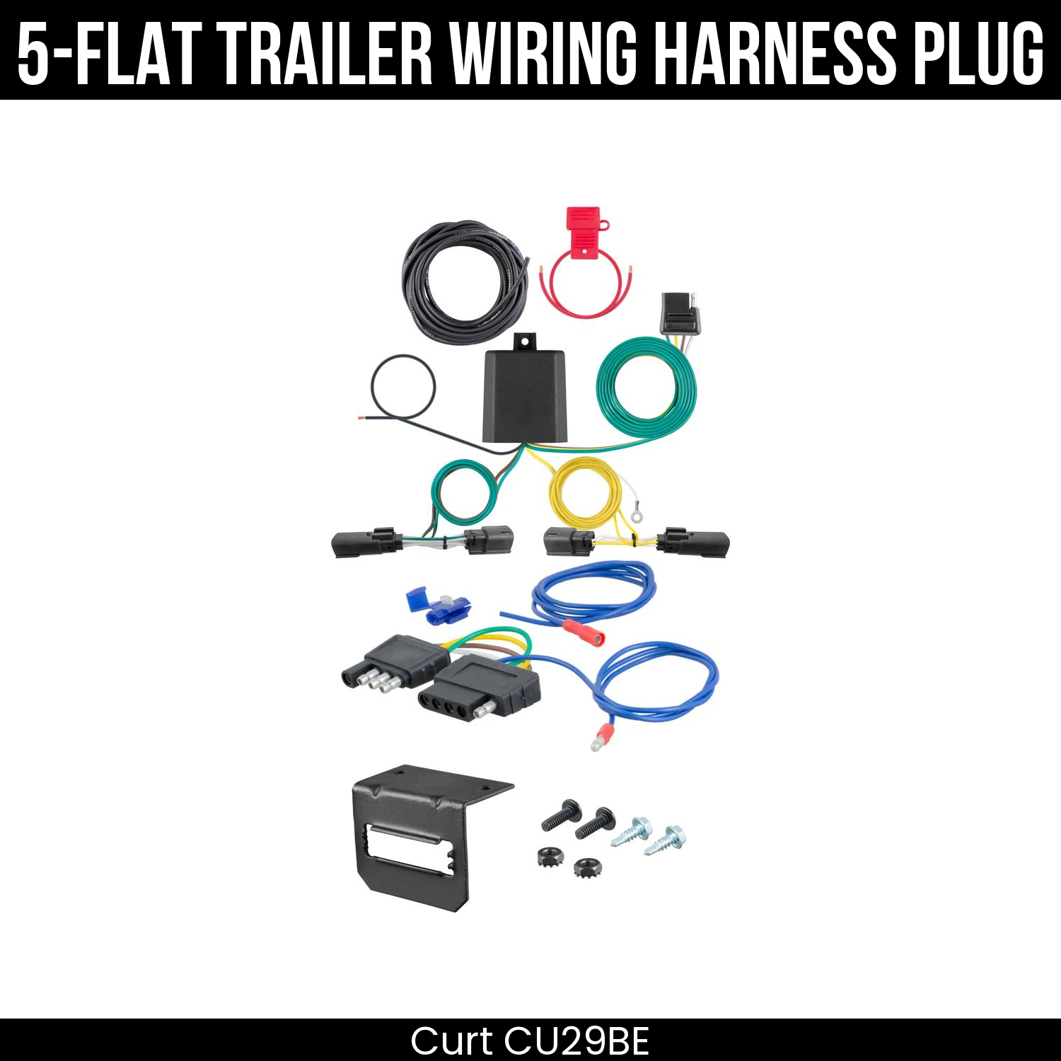 Trailer Wiring 5-Flat Plug w/ Bracket