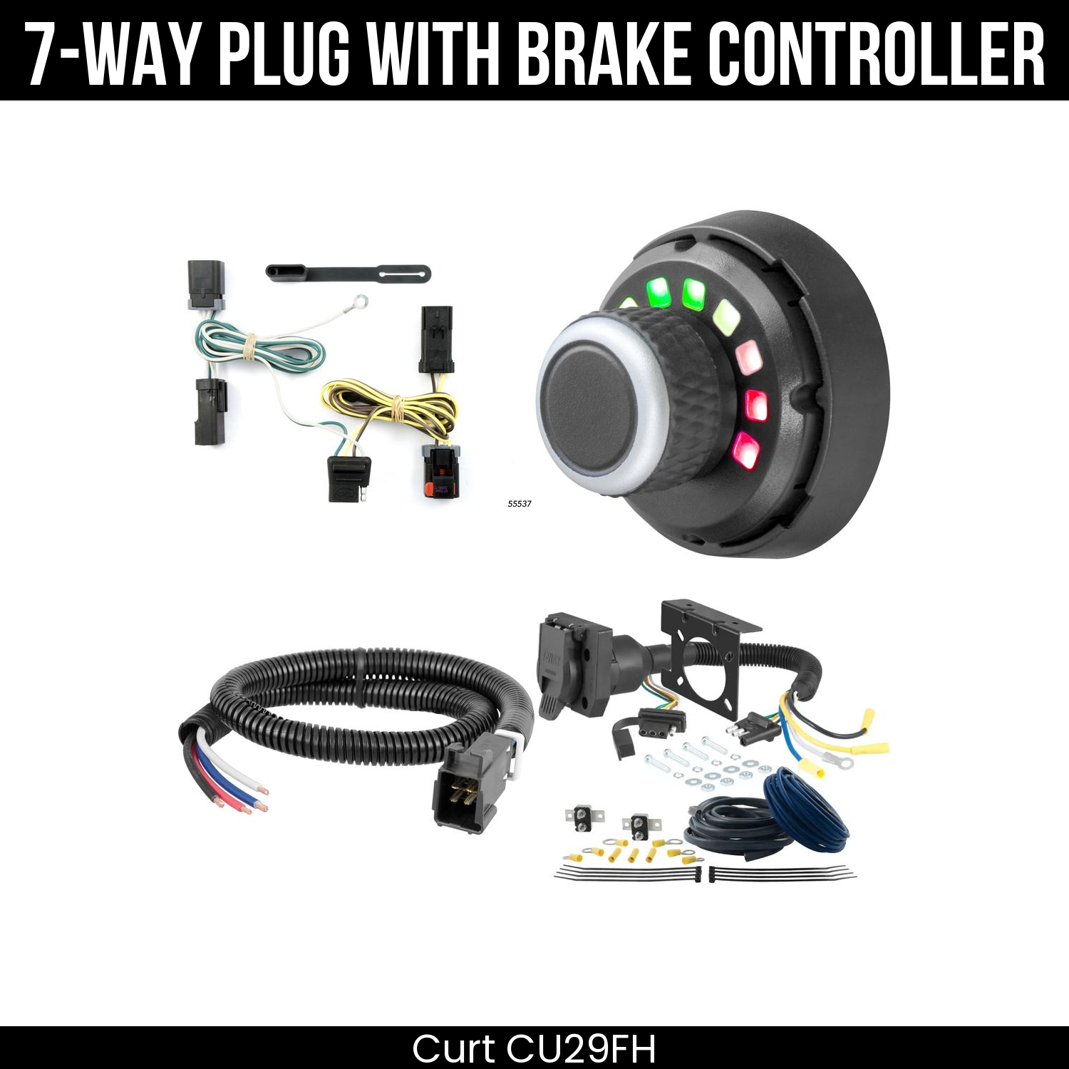 Trailer Wiring 7-Way Plug w/ Bracket , Spectrum Brake Control
