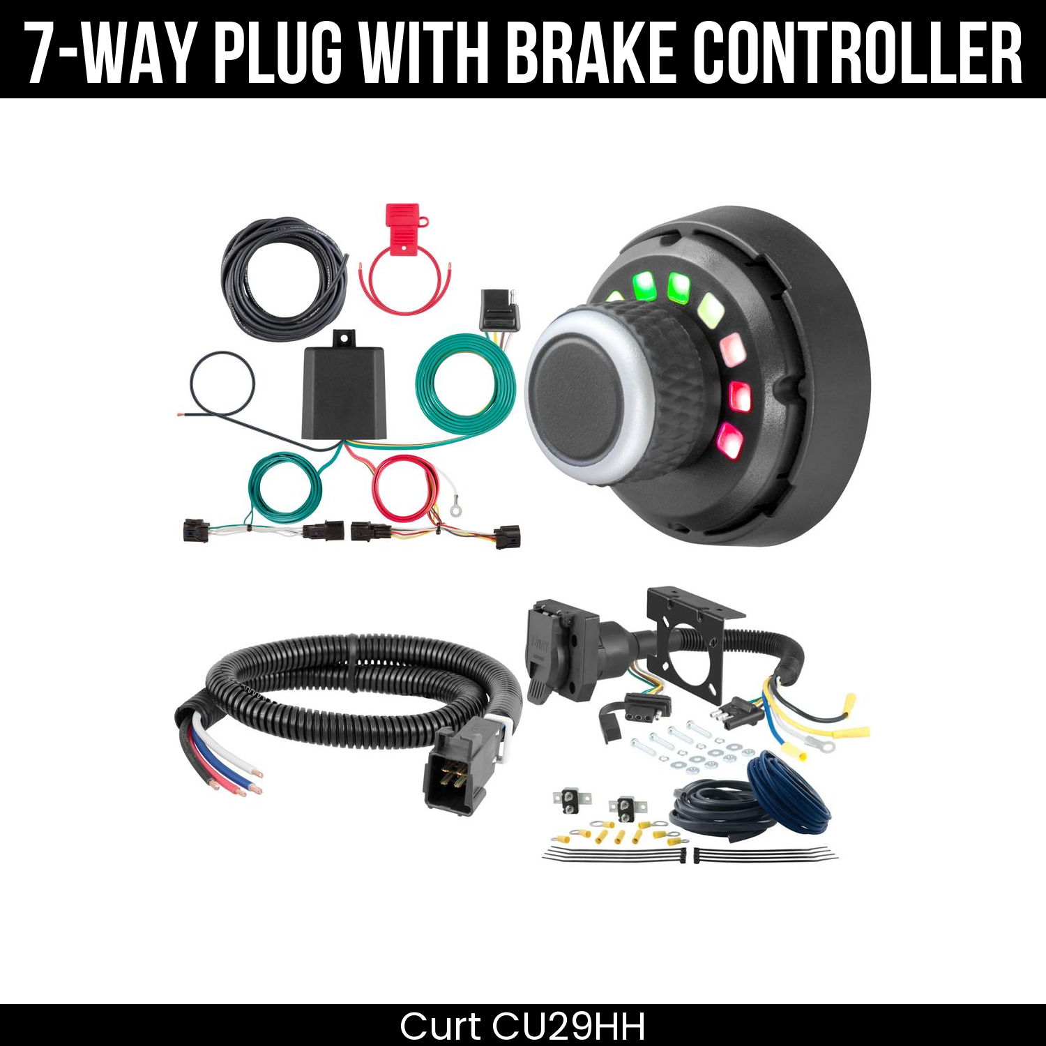 Trailer Wiring 7-Way Plug w/ Bracket , Spectrum Brake Control