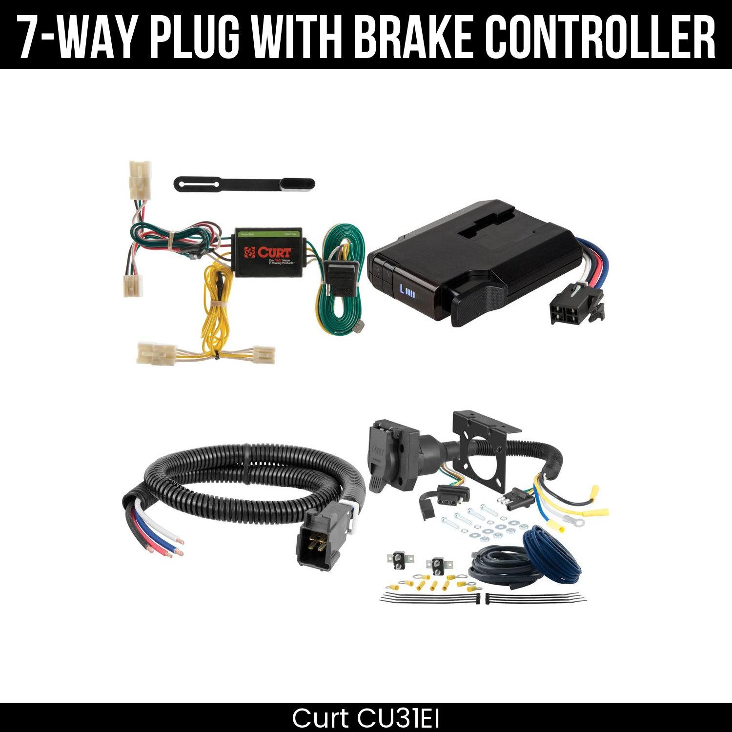 Trailer Wiring 7-Way Plug w/ Bracket , Venturer Brake Control
