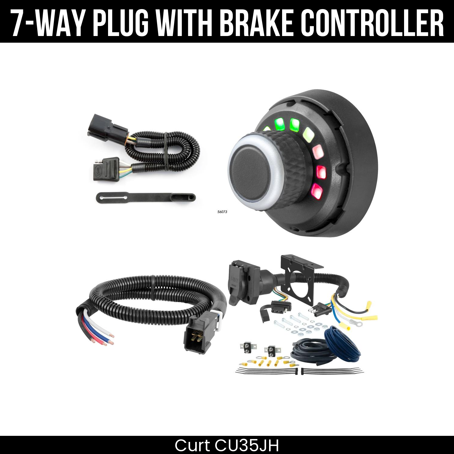 Trailer Wiring 7-Way Plug w/ Bracket , Spectrum Brake Control