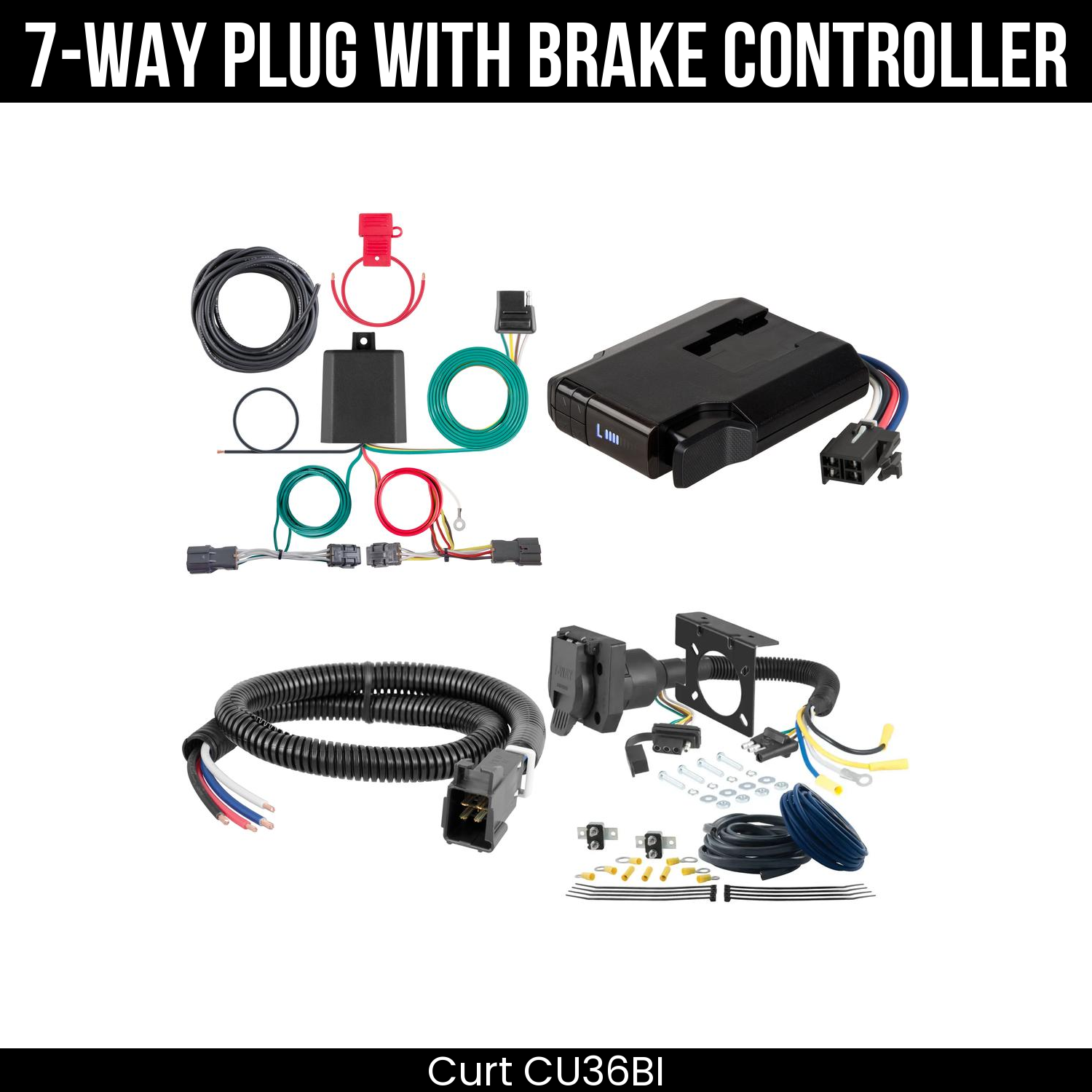 Trailer Wiring 7-Way Plug w/ Bracket , Venturer Brake Control