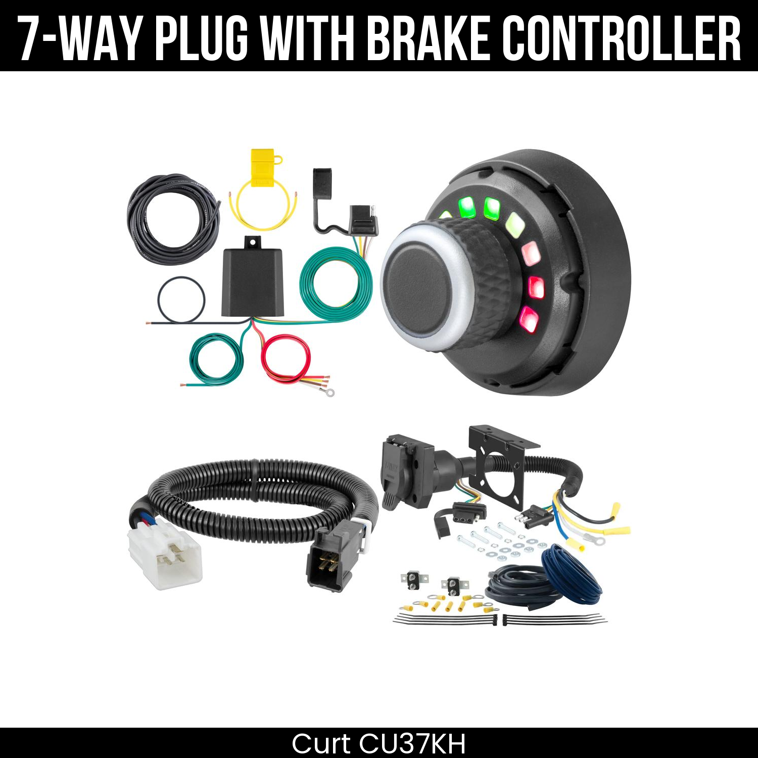 Trailer Wiring 7-Way Plug w/ Bracket , Spectrum Brake Control