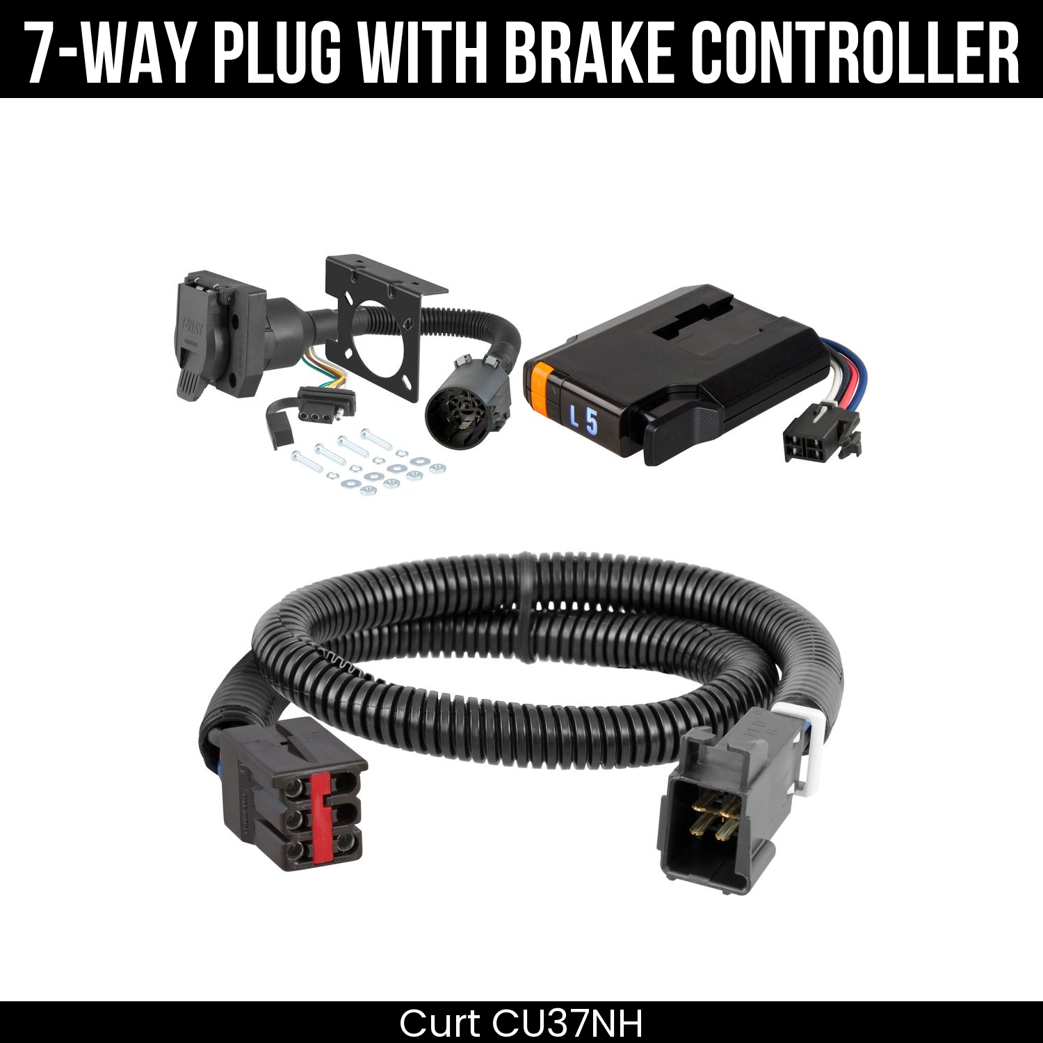 Trailer Wiring 7-Way Plug w/ Bracket , Discovery Next Brake Control