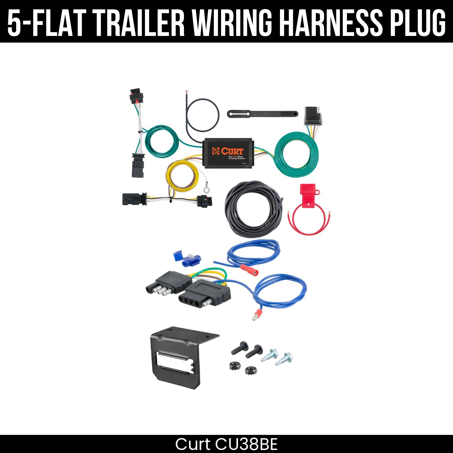 Trailer Wiring 5-Flat Plug w/ Bracket