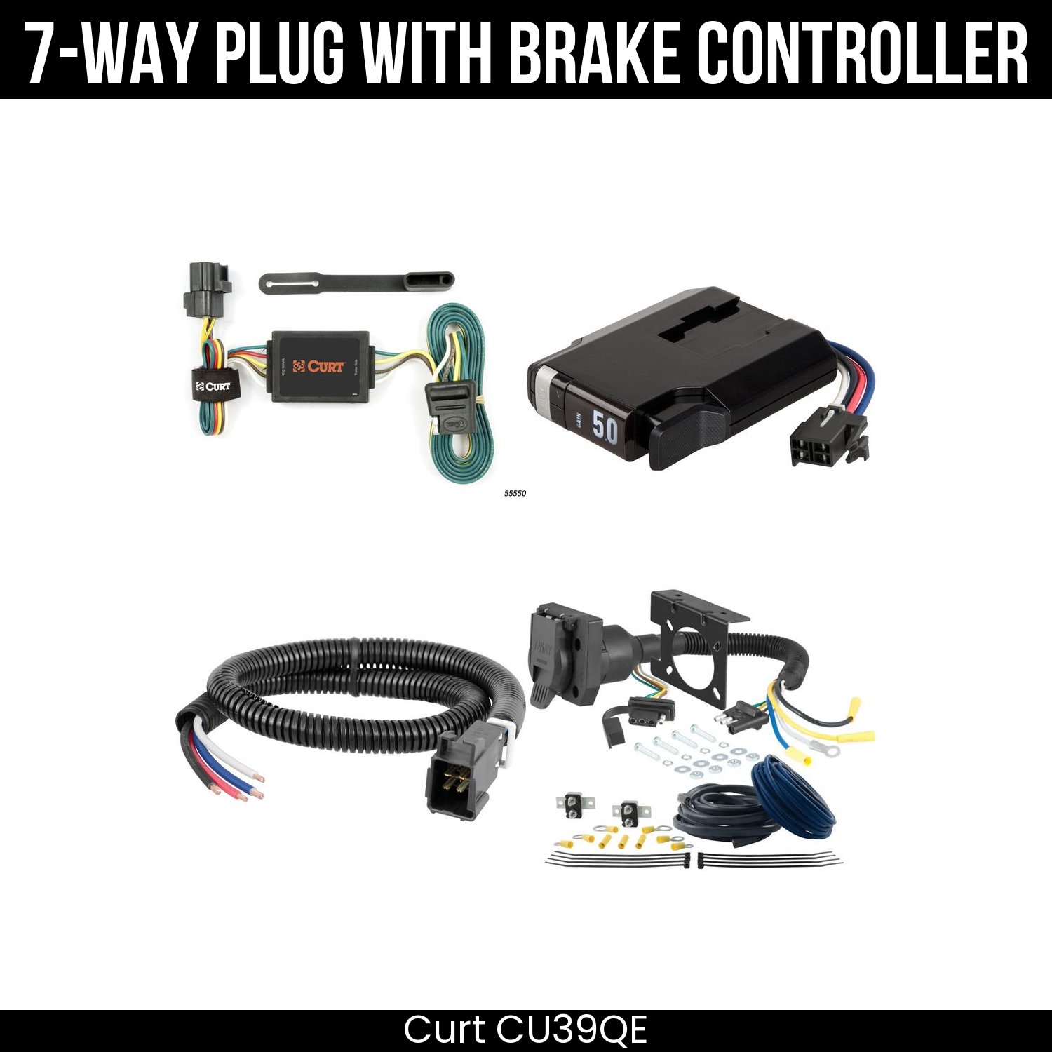 Trailer Wiring 7-Way Plug w/ Bracket , TriFlex NEXT Brake Control