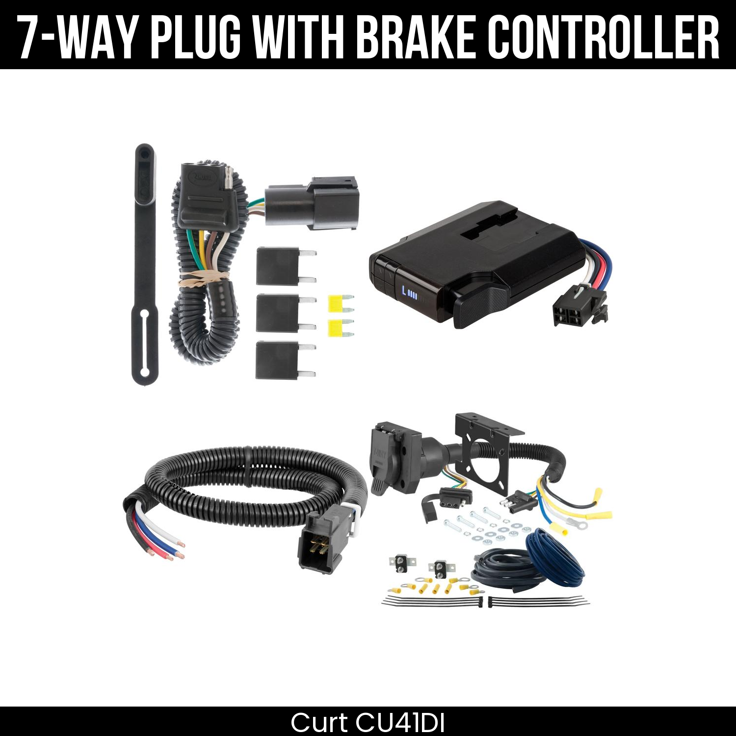 Trailer Wiring 7-Way Plug w/ Bracket , Venturer Brake Control