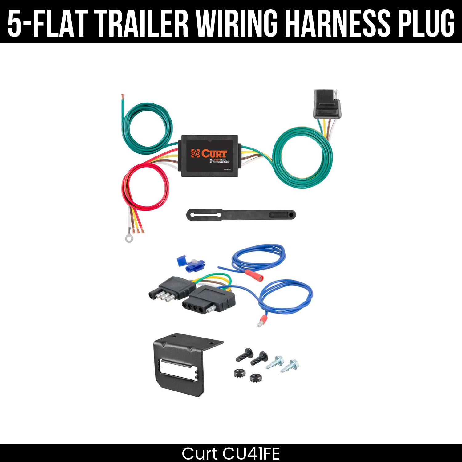 Trailer Wiring 5-Flat Plug w/ Bracket
