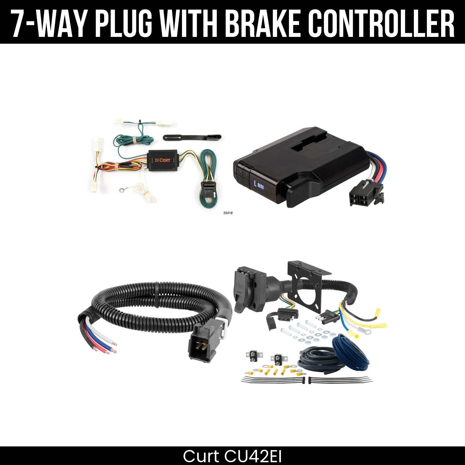 Trailer Wiring 7-Way Plug w/ Bracket , Venturer Brake Control