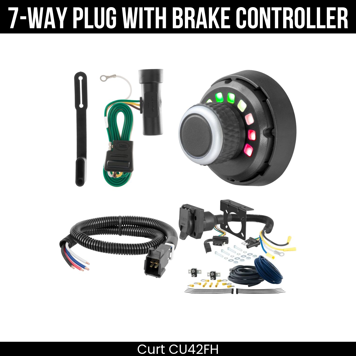 Trailer Wiring 7-Way Plug w/ Bracket , Spectrum Brake Control