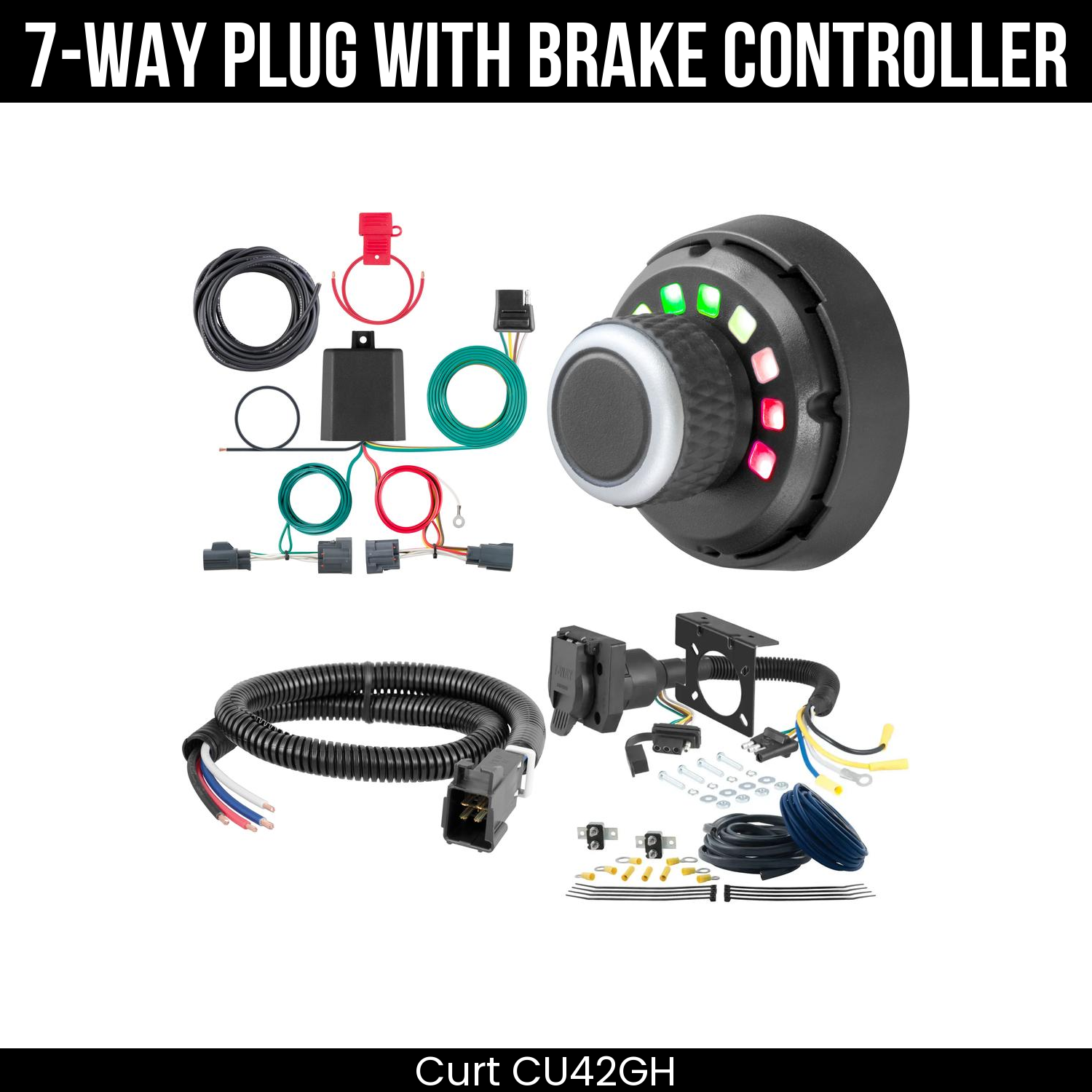 Trailer Wiring 7-Way Plug w/ Bracket , Spectrum Brake Control