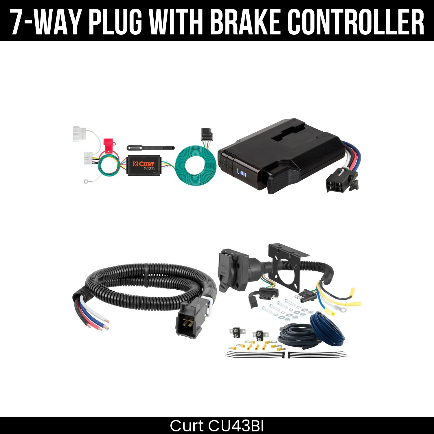 Trailer Wiring 7-Way Plug w/ Bracket , Venturer Brake Control