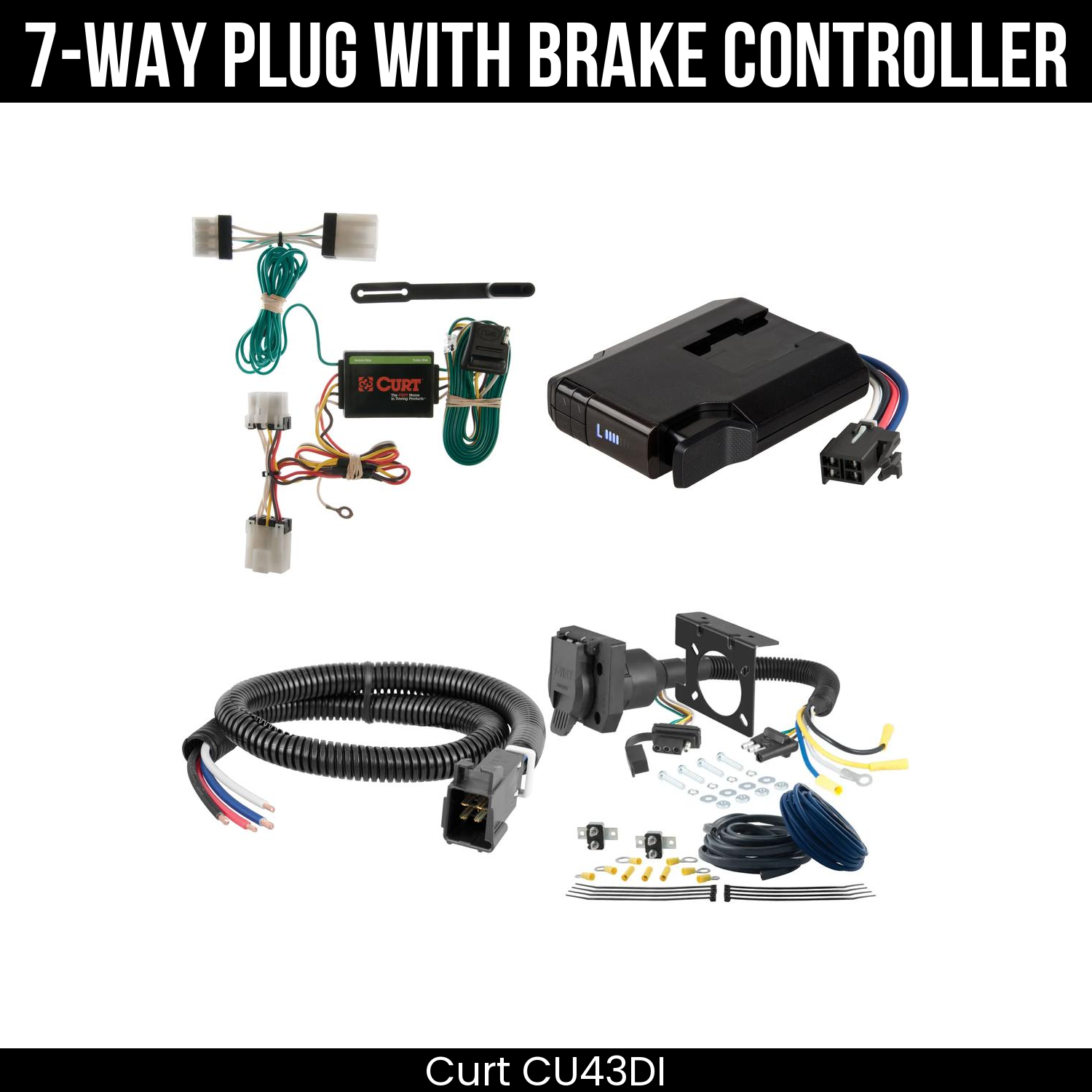 Trailer Wiring 7-Way Plug w/ Bracket , Venturer Brake Control