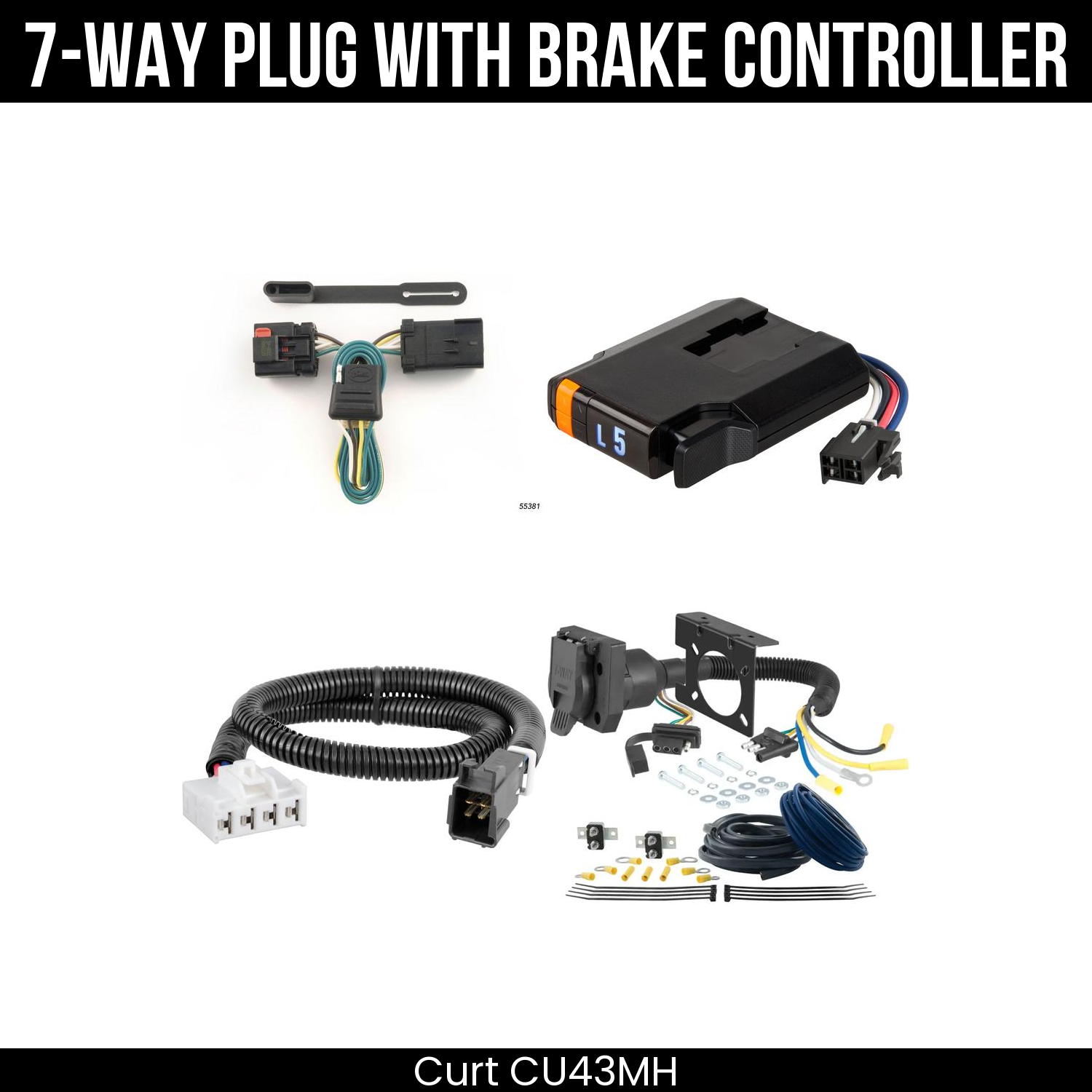 Trailer Wiring 7-Way Plug w/ Bracket , Discovery Next Brake Control