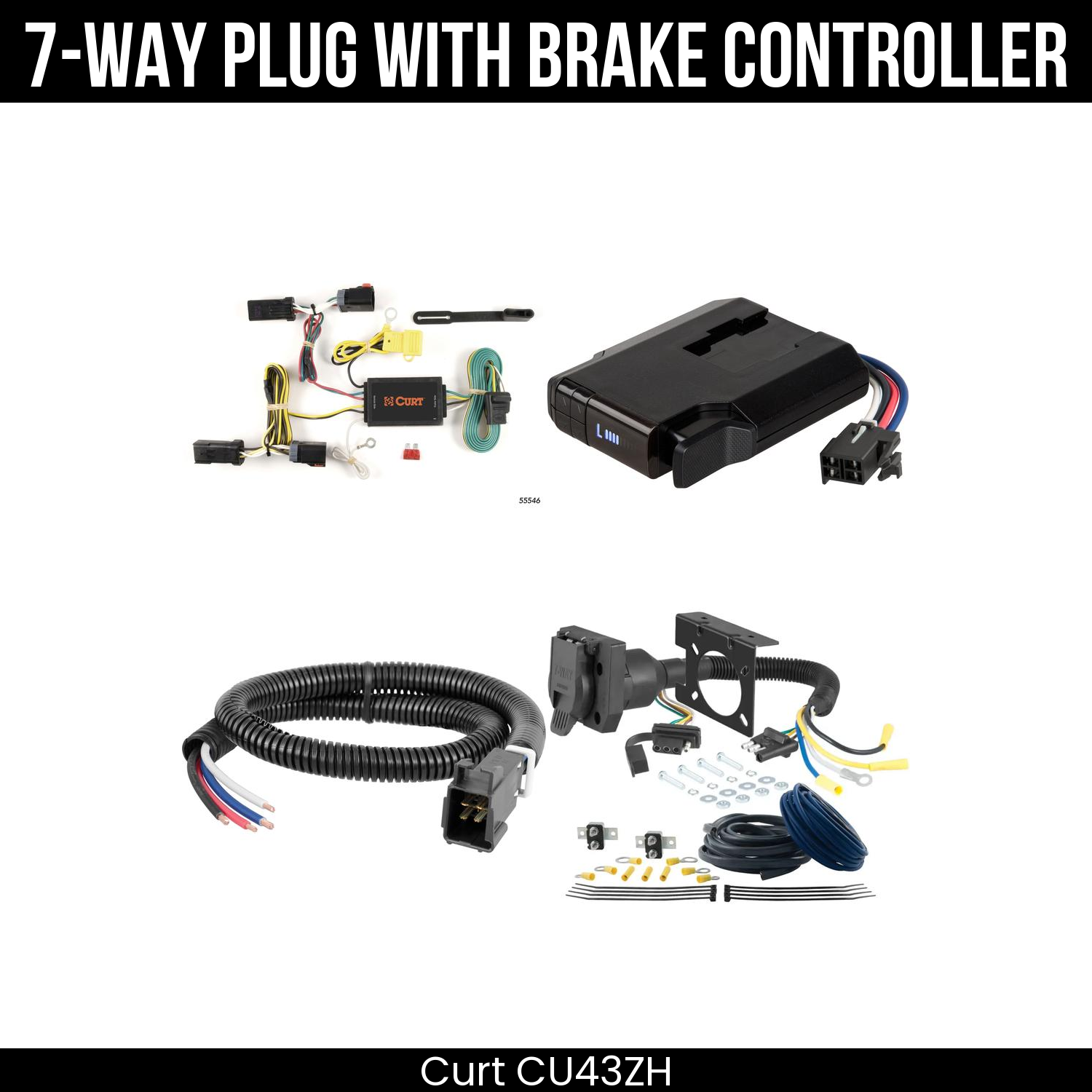 Trailer Wiring 7-Way Plug w/ Bracket , Venturer Brake Control