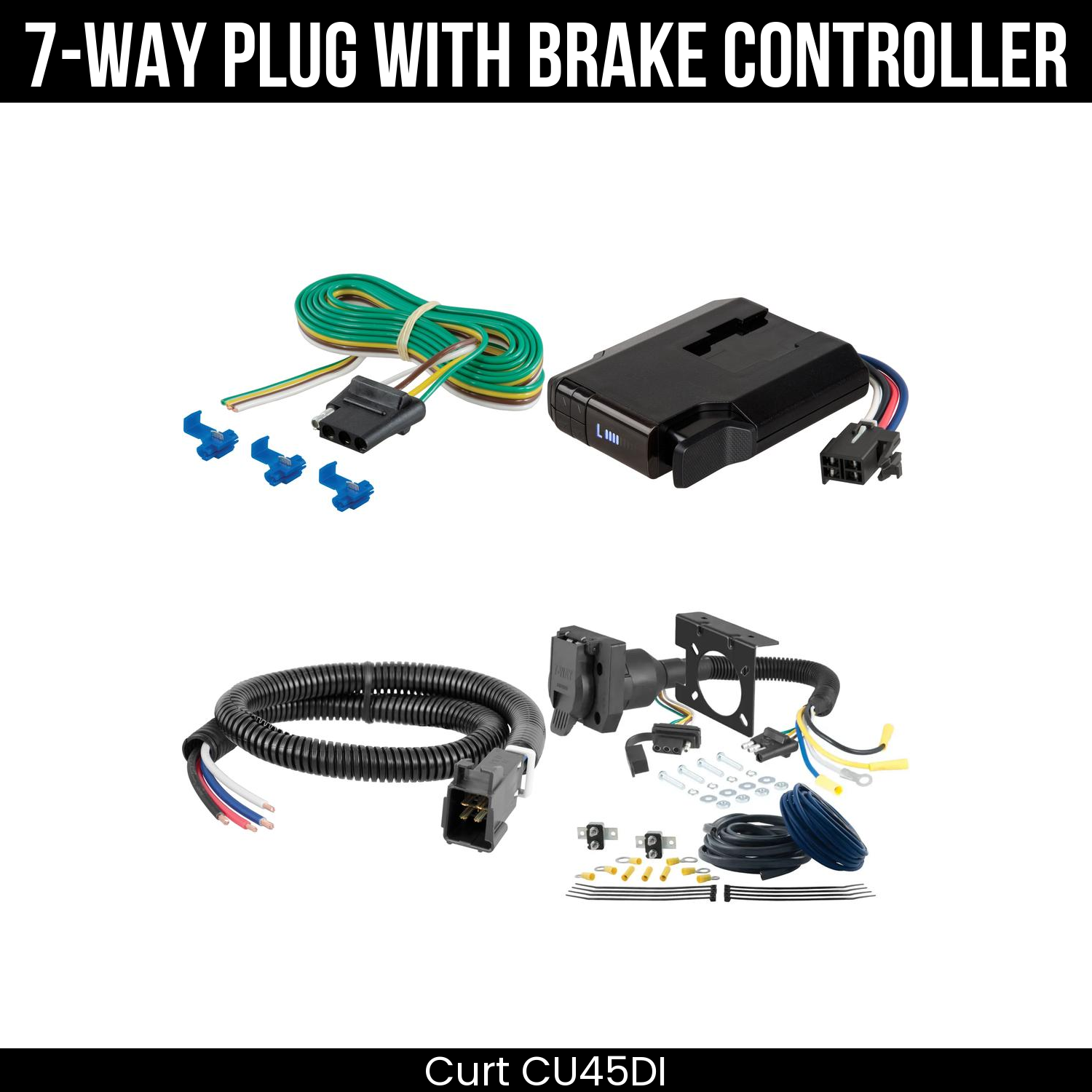 Trailer Wiring 7-Way Plug w/ Bracket , Venturer Brake Control