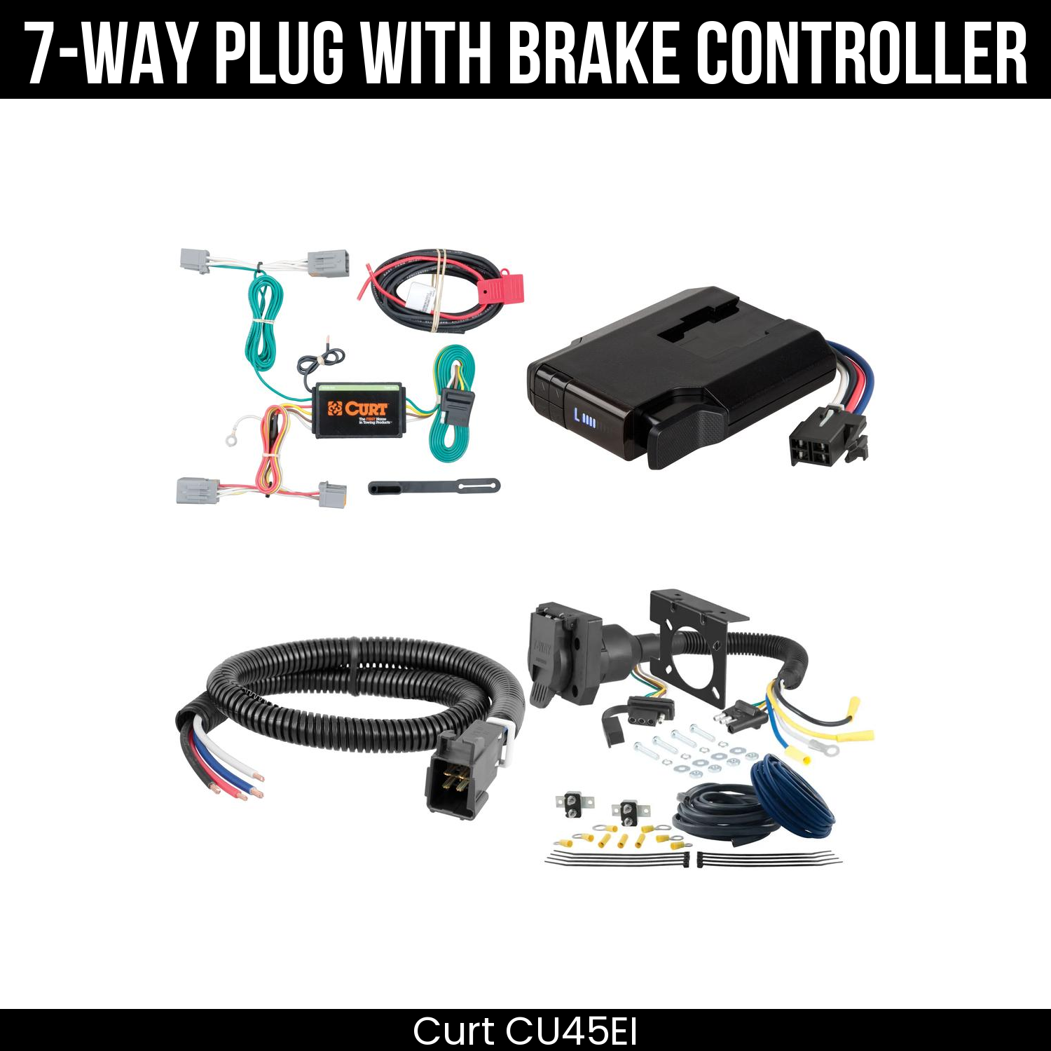 Trailer Wiring 7-Way Plug w/ Bracket , Venturer Brake Control