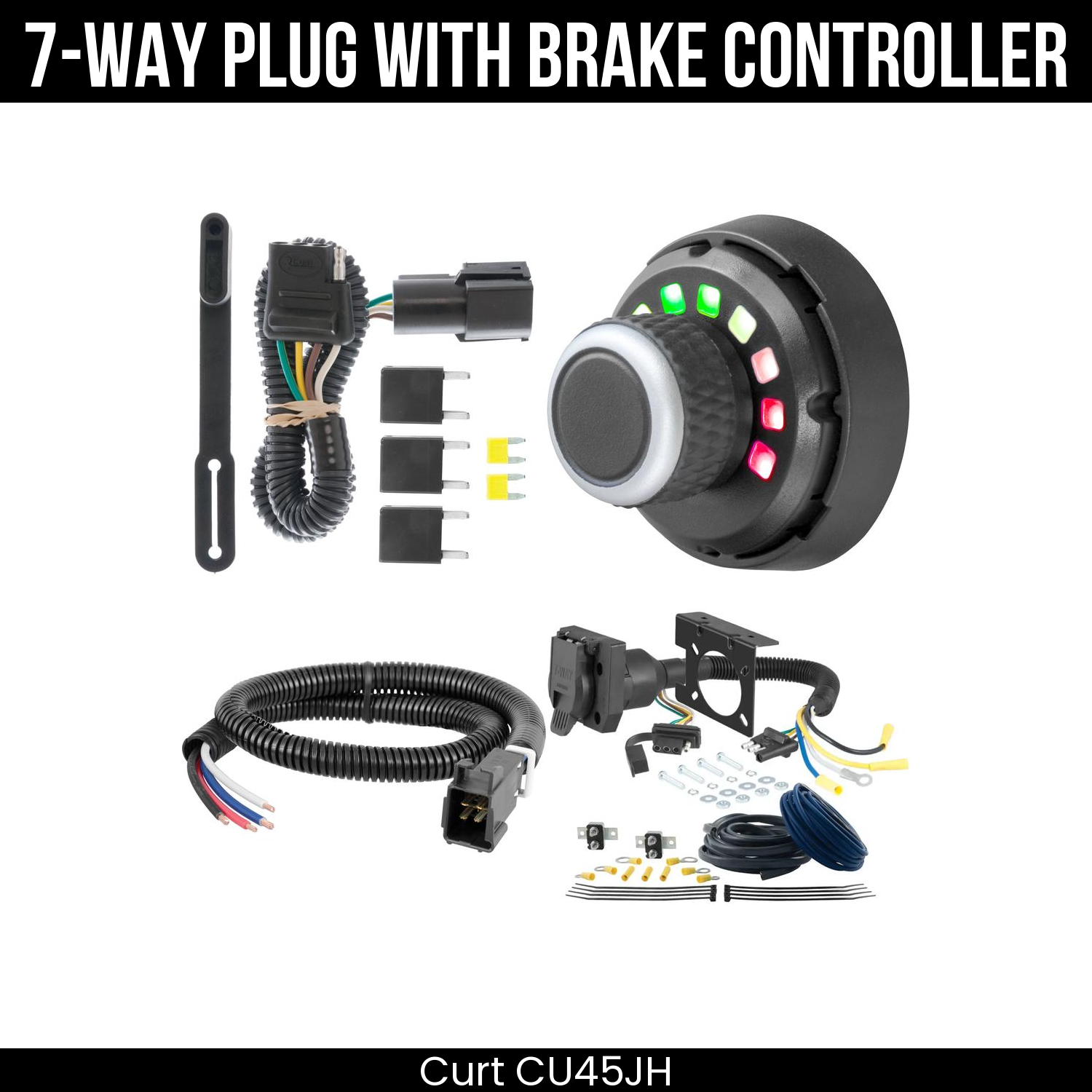 Trailer Wiring 7-Way Plug w/ Bracket , Spectrum Brake Control