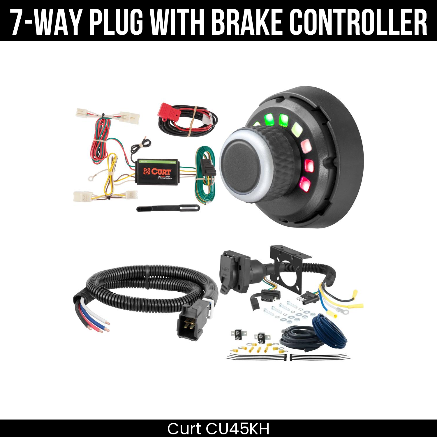 Trailer Wiring 7-Way Plug w/ Bracket , Spectrum Brake Control