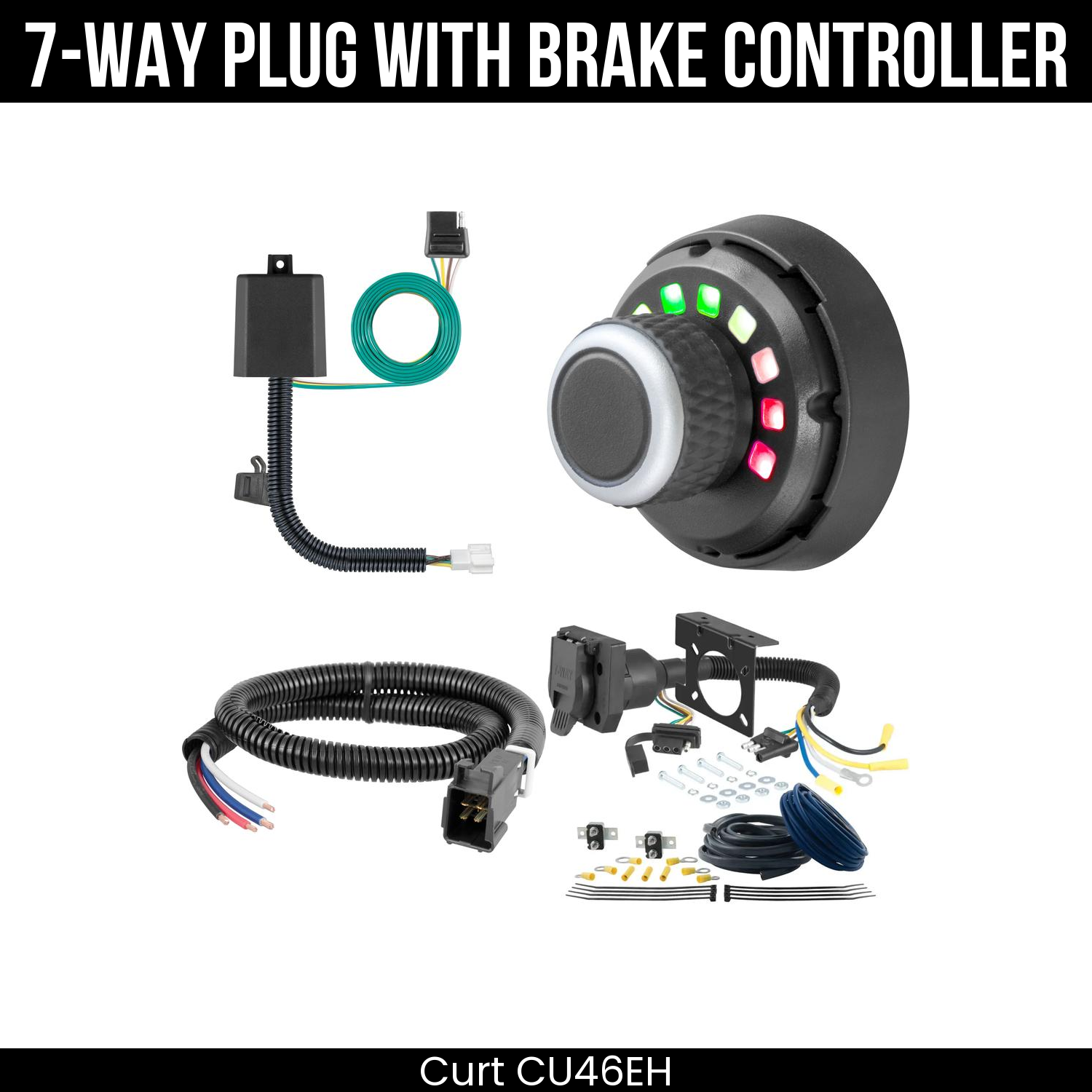 Trailer Wiring 7-Way Plug w/ Bracket , Spectrum Brake Control