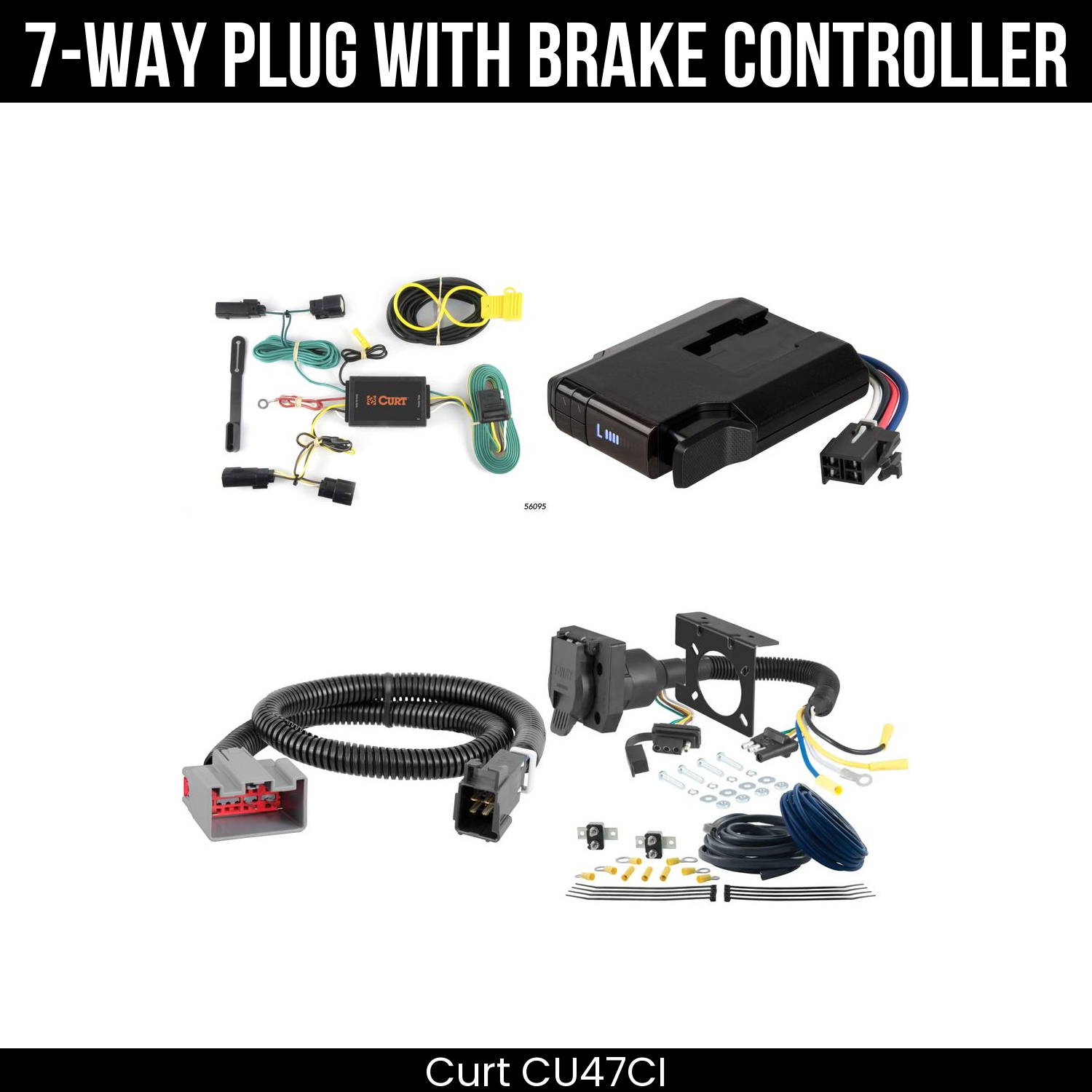Trailer Wiring 7-Way Plug w/ Bracket , Venturer Brake Control