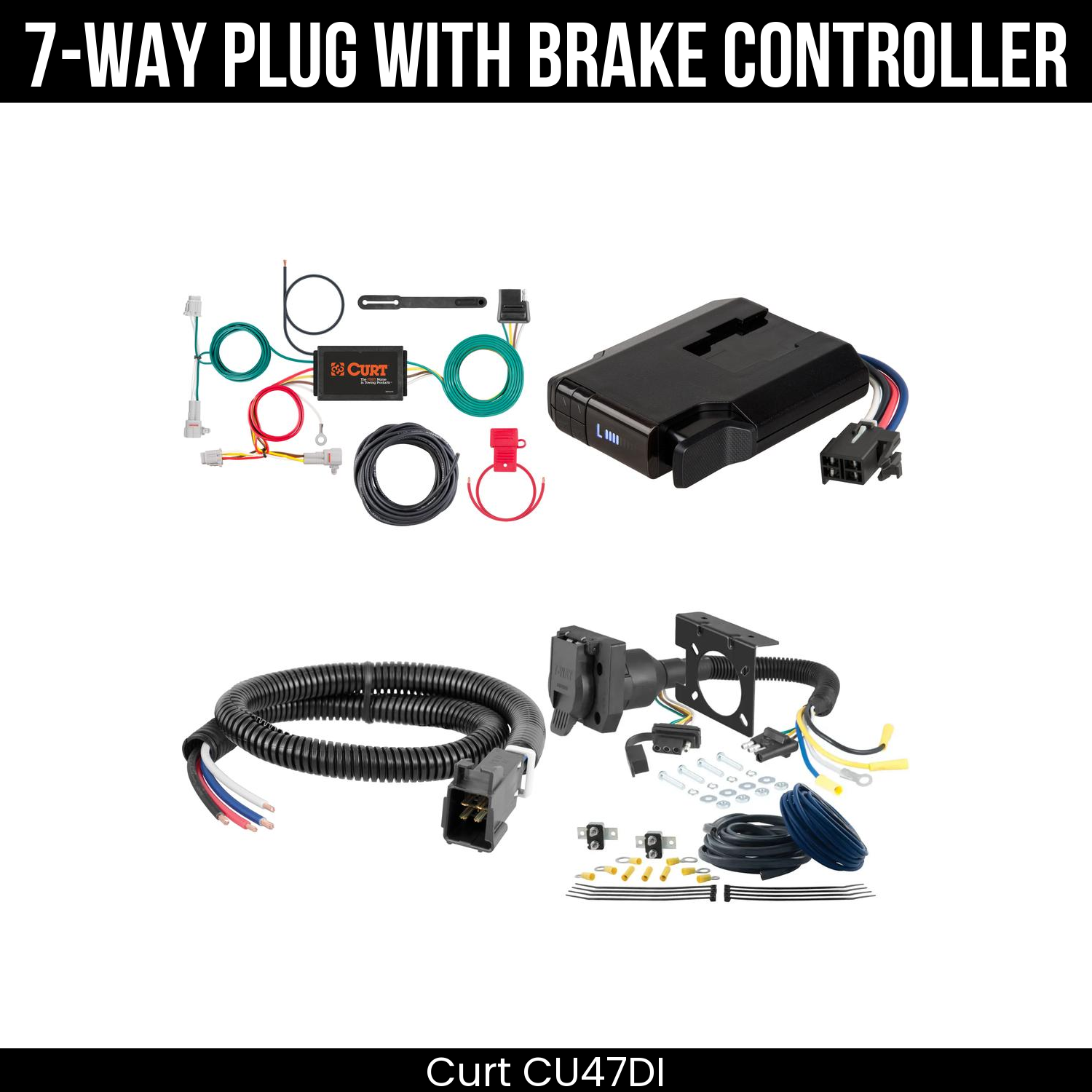 Trailer Wiring 7-Way Plug w/ Bracket , Venturer Brake Control