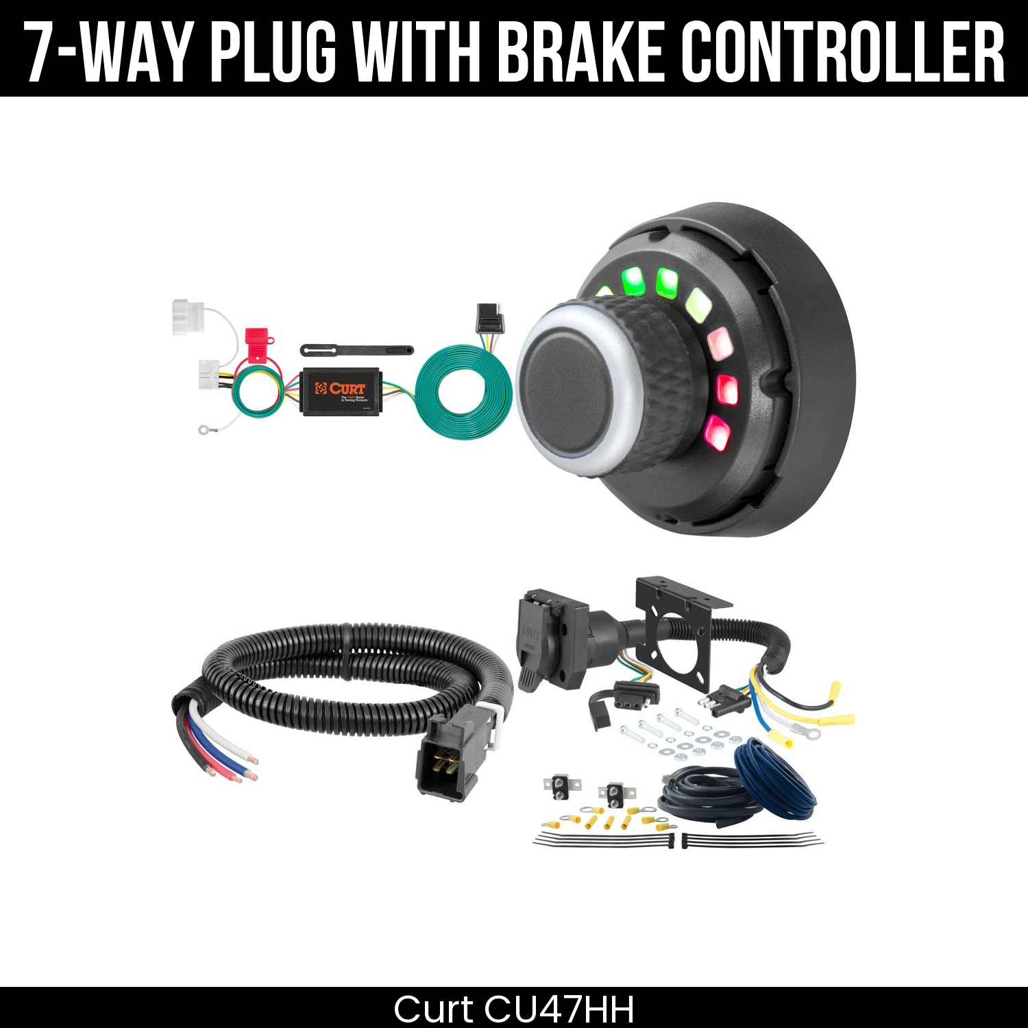 Trailer Wiring 7-Way Plug w/ Bracket , Spectrum Brake Control