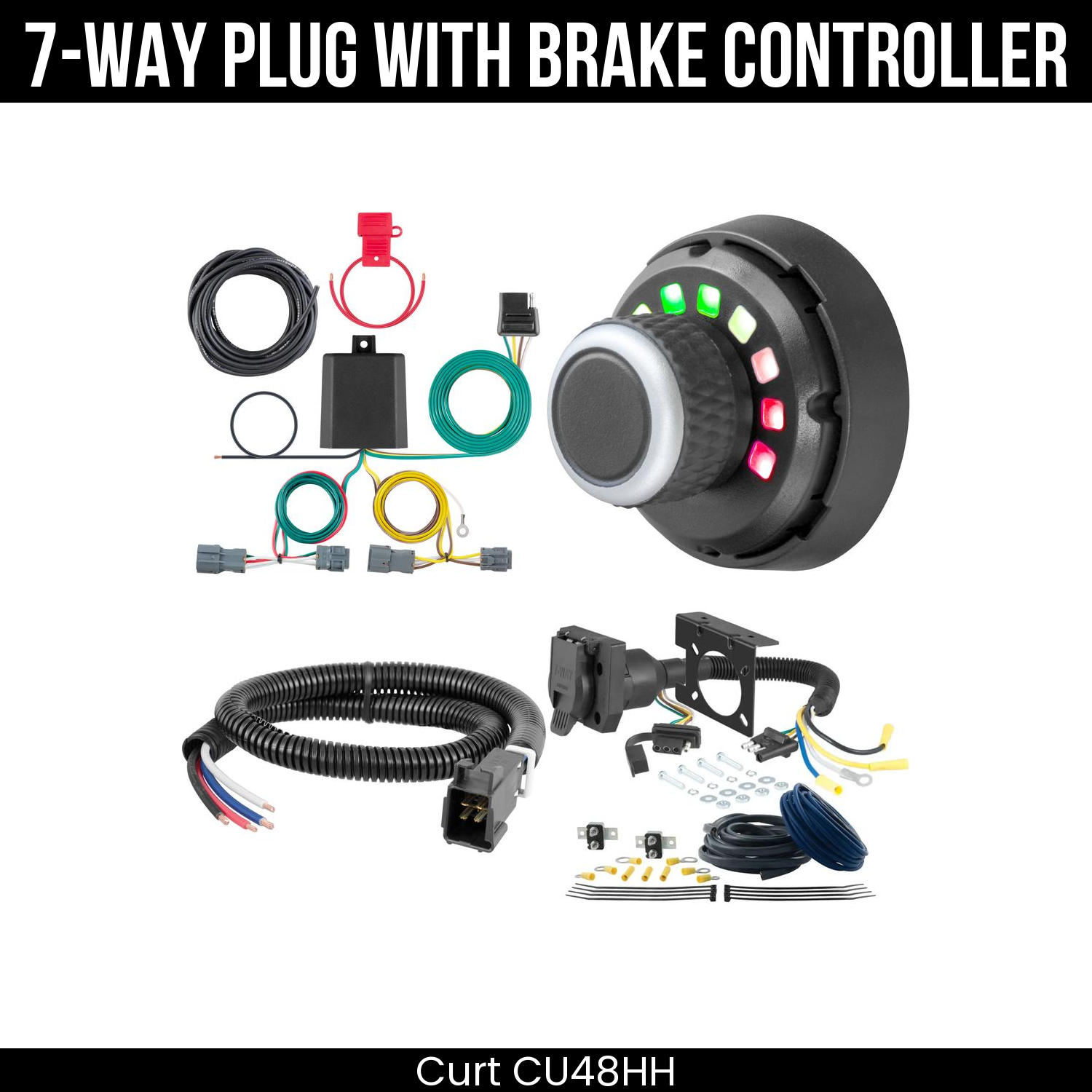 Trailer Wiring 7-Way Plug w/ Bracket , Spectrum Brake Control