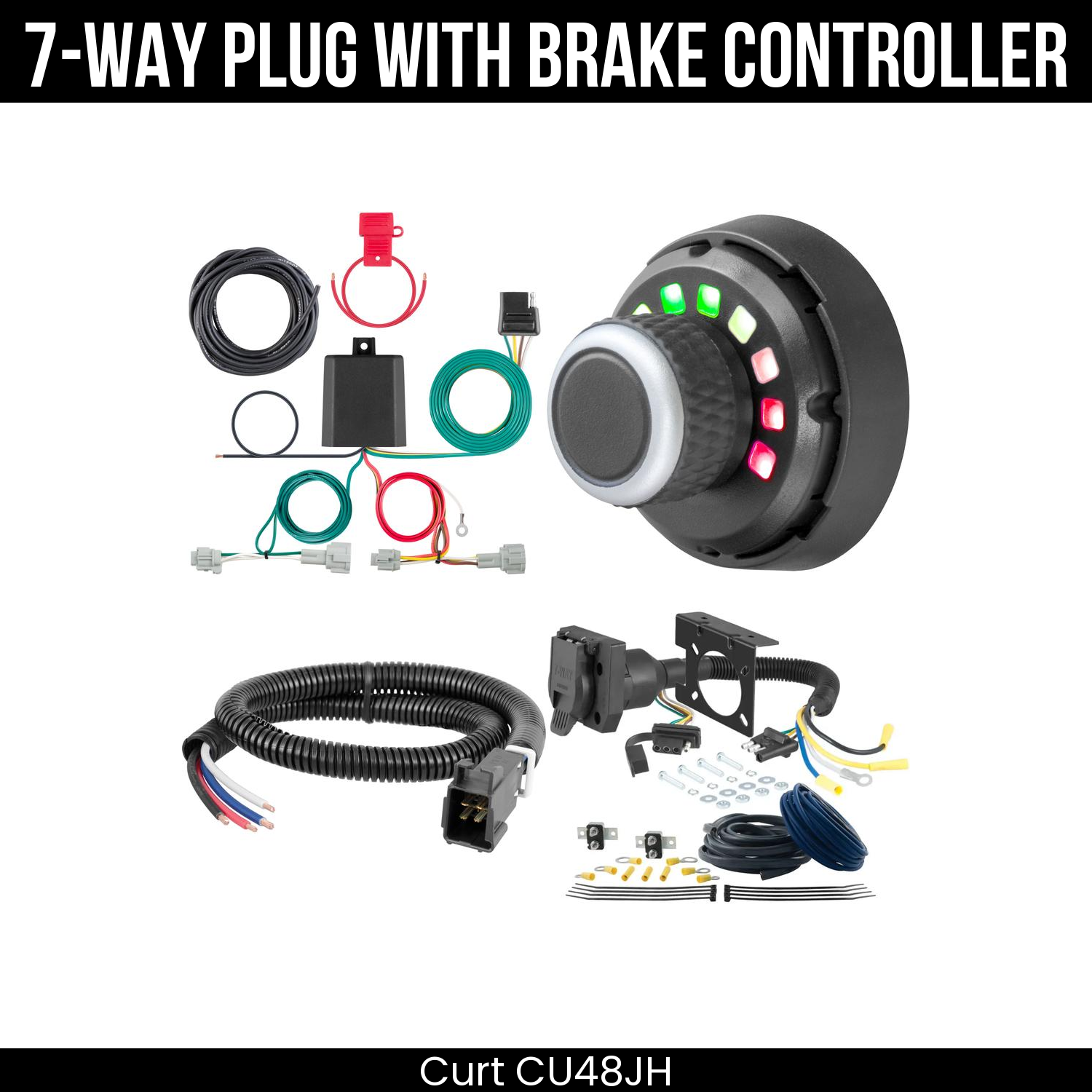 Trailer Wiring 7-Way Plug w/ Bracket , Spectrum Brake Control