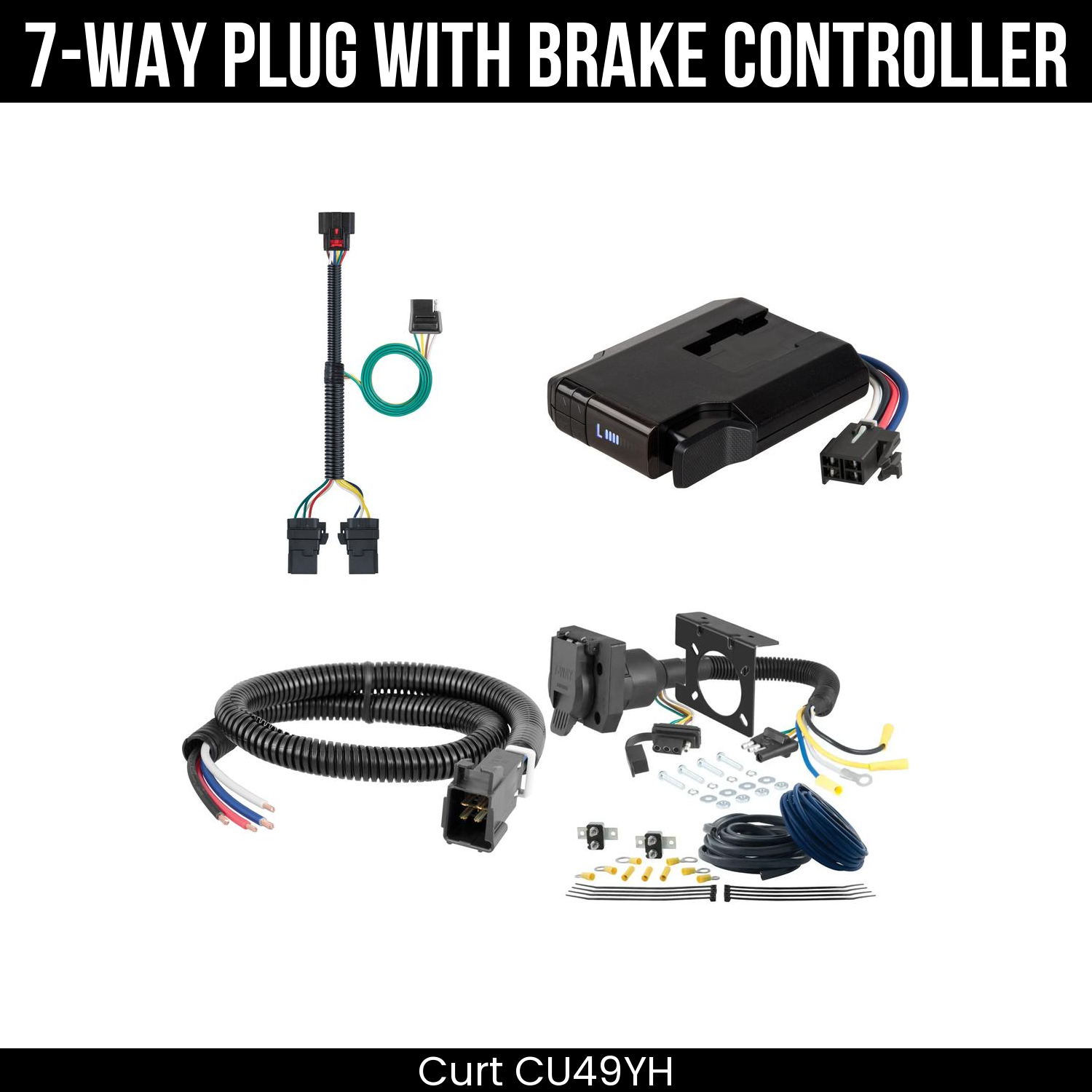 Trailer Wiring 7-Way Plug w/ Bracket , Venturer Brake Control
