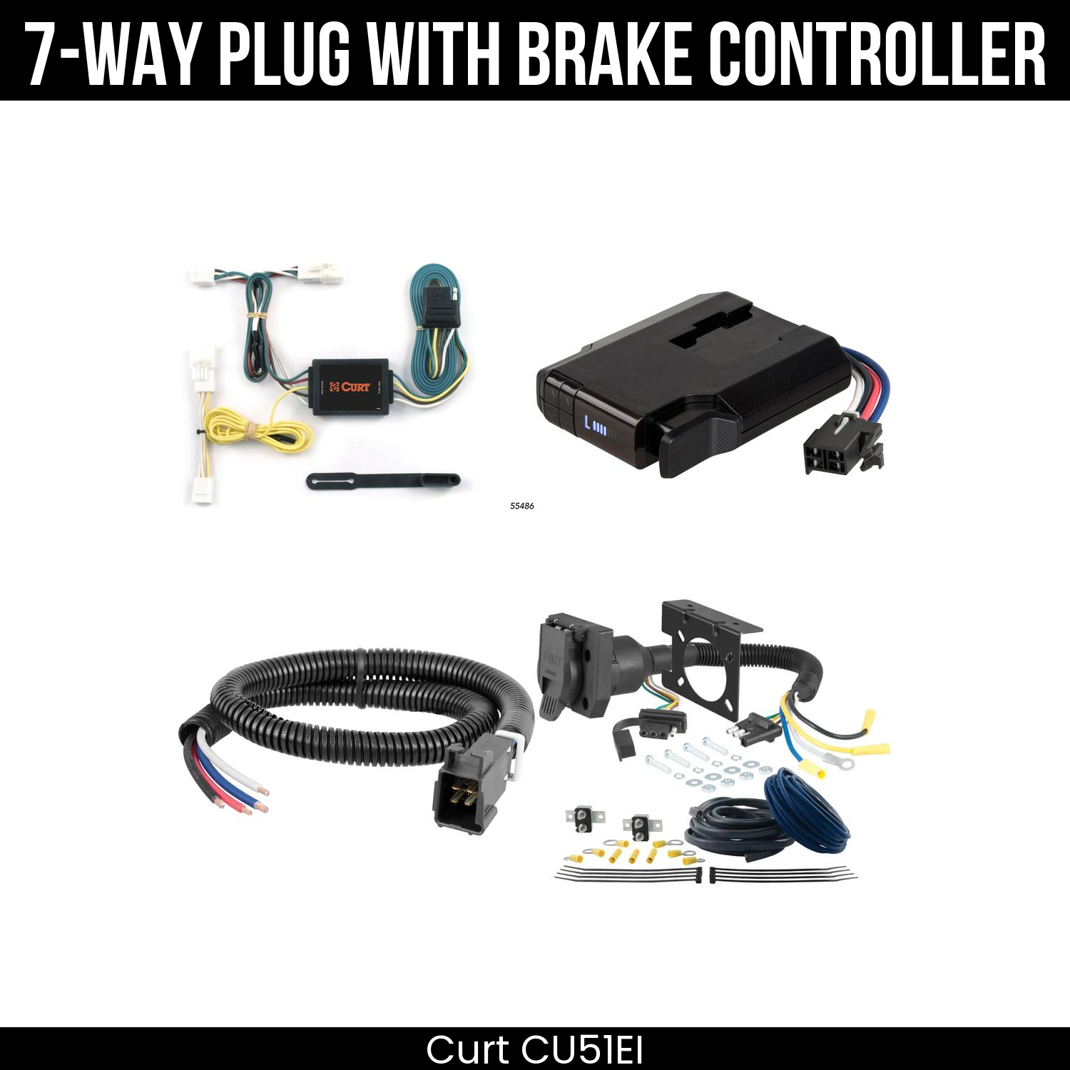 Trailer Wiring 7-Way Plug w/ Bracket , Venturer Brake Control