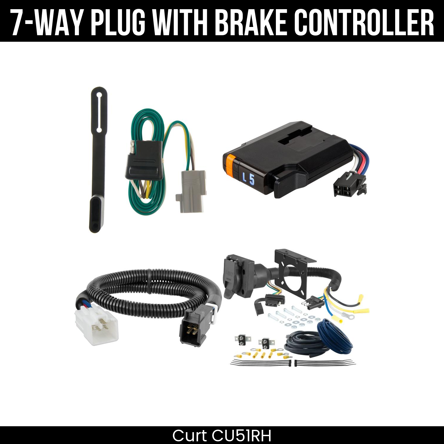 Trailer Wiring 7-Way Plug w/ Bracket , Discovery Next Brake Control