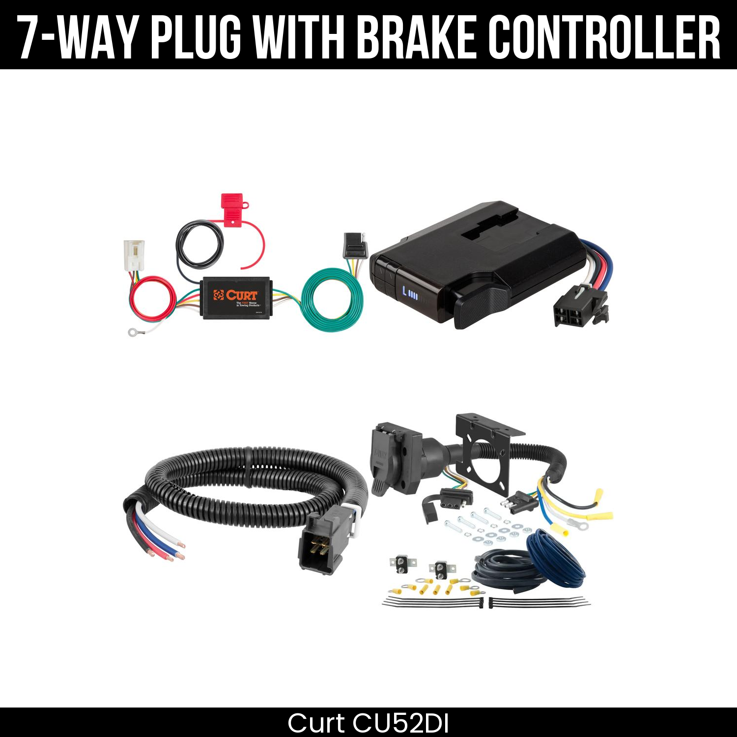 Trailer Wiring 7-Way Plug w/ Bracket , Venturer Brake Control