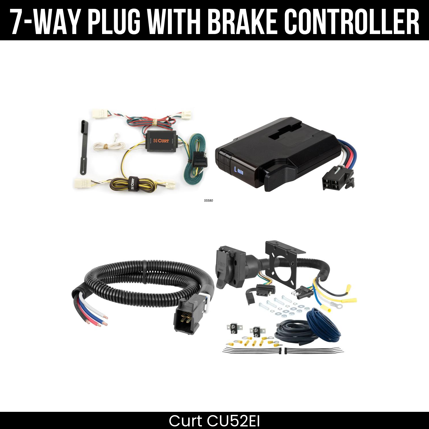 Trailer Wiring 7-Way Plug w/ Bracket , Venturer Brake Control