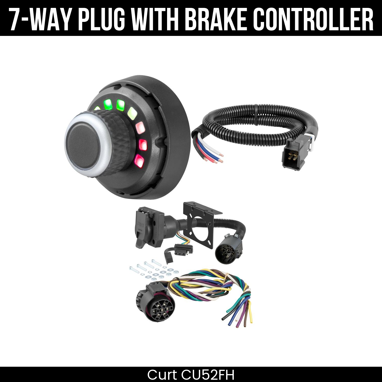 Trailer Wiring 7-Way Plug w/ Bracket , Spectrum Brake Control