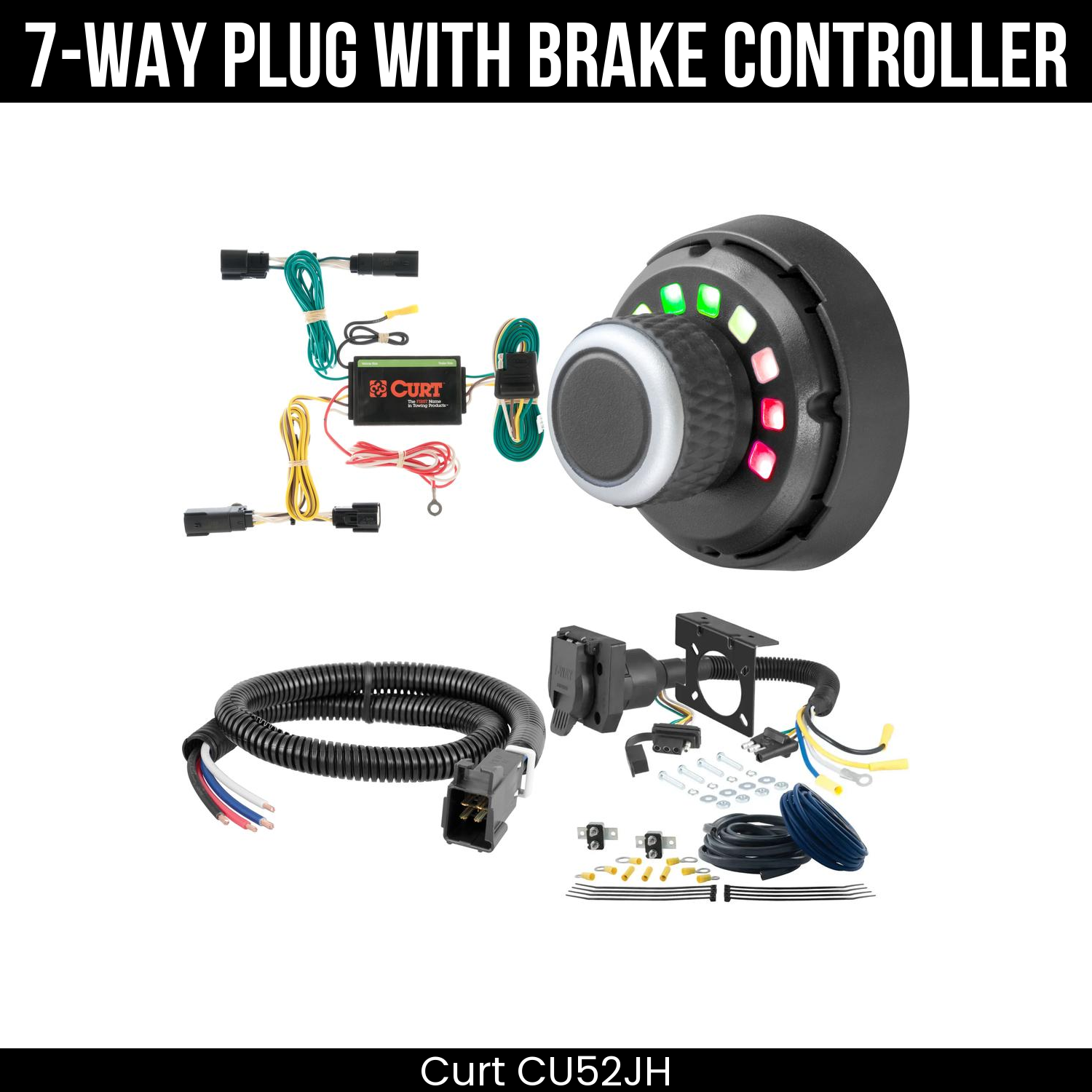 Trailer Wiring 7-Way Plug w/ Bracket , Spectrum Brake Control