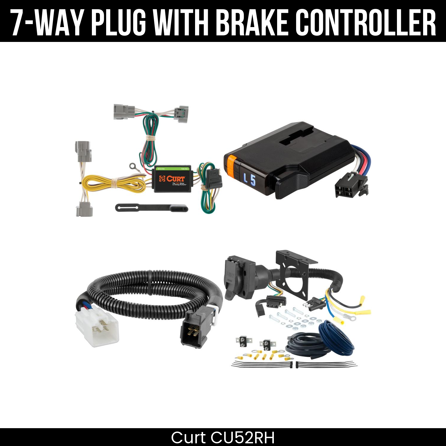 Trailer Wiring 7-Way Plug w/ Bracket , Discovery Next Brake Control