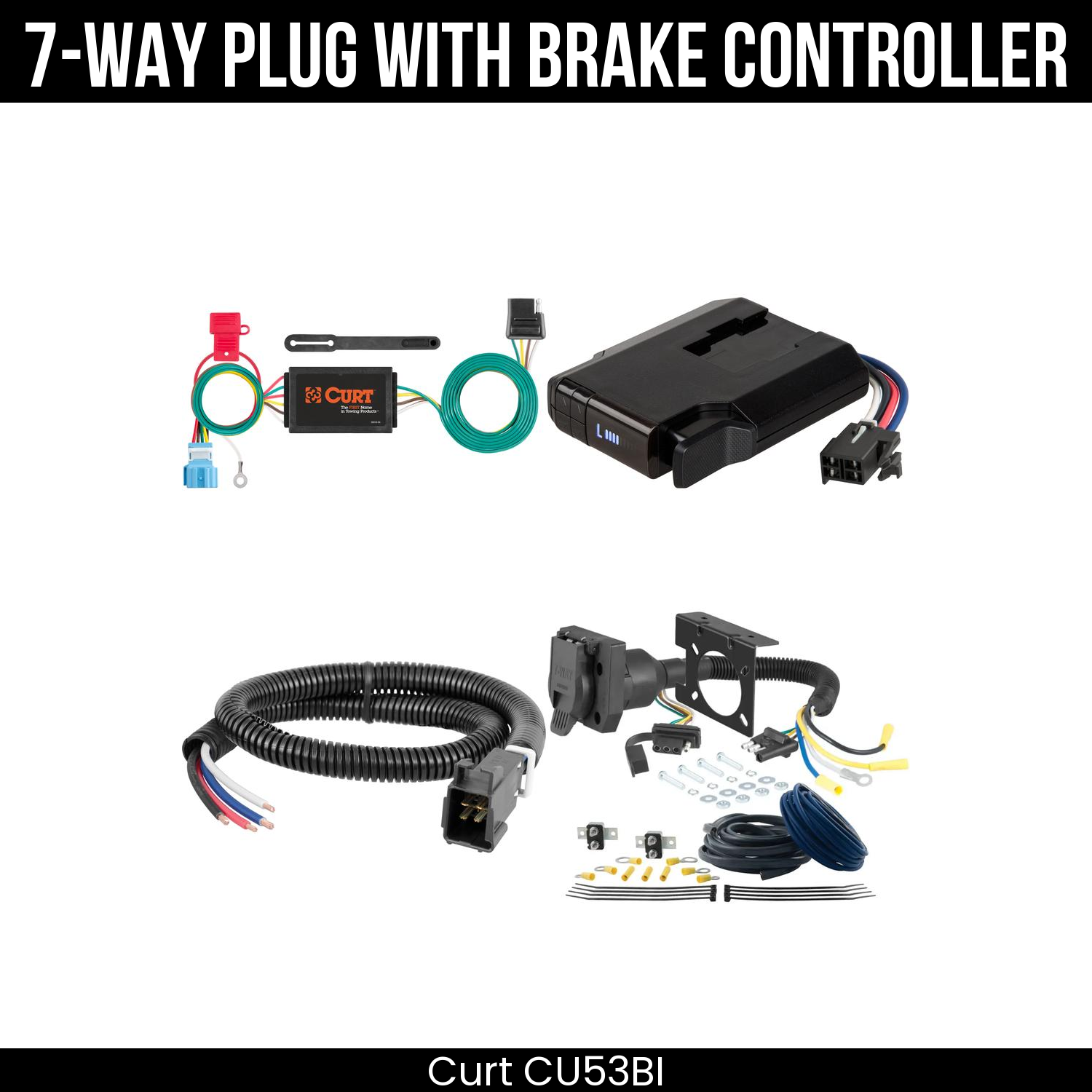 Trailer Wiring 7-Way Plug w/ Bracket , Venturer Brake Control