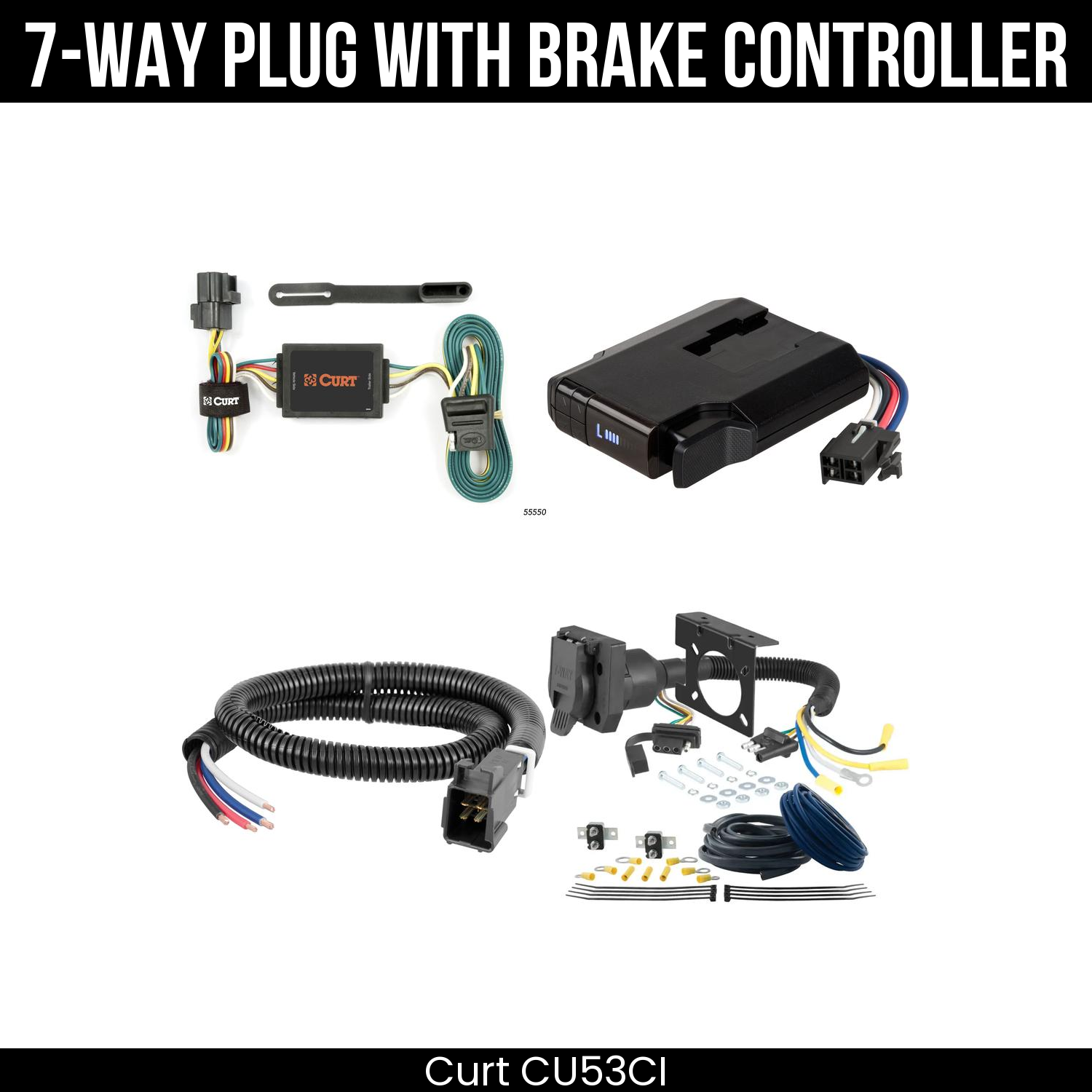 Trailer Wiring 7-Way Plug w/ Bracket , Venturer Brake Control