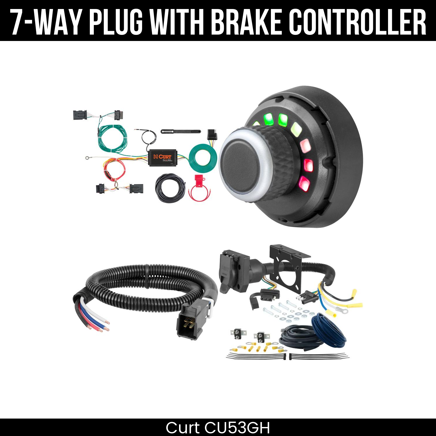 Trailer Wiring 7-Way Plug w/ Bracket , Spectrum Brake Control