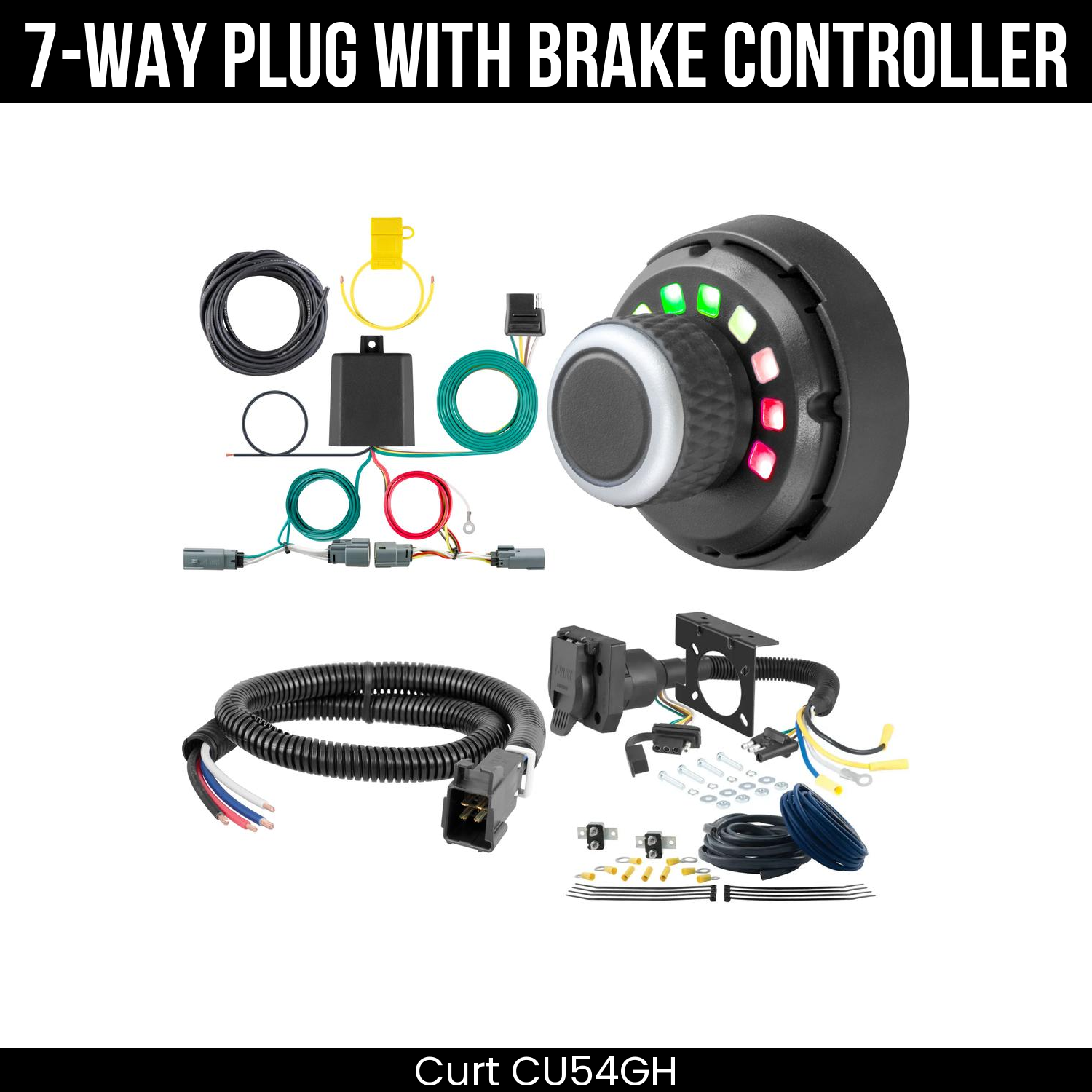 Trailer Wiring 7-Way Plug w/ Bracket , Spectrum Brake Control