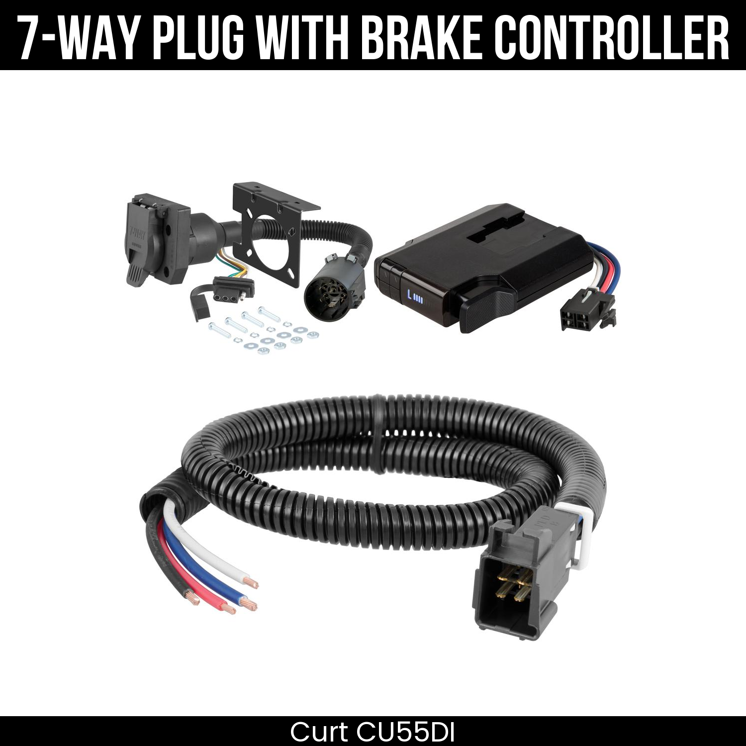 Trailer Wiring 7-Way Plug w/ Bracket , Venturer Brake Control