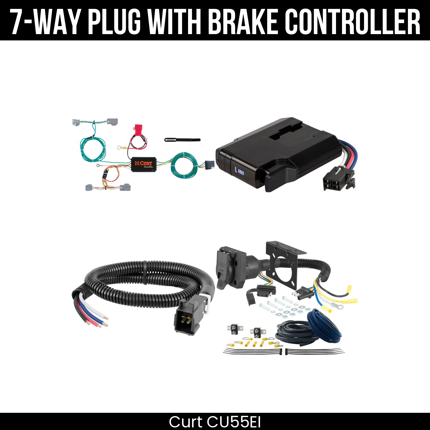 Trailer Wiring 7-Way Plug w/ Bracket , Venturer Brake Control