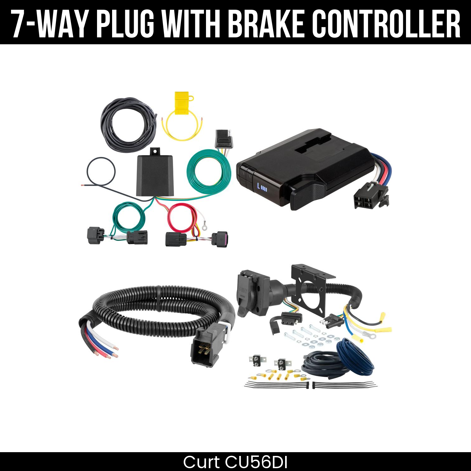 Trailer Wiring 7-Way Plug w/ Bracket , Venturer Brake Control