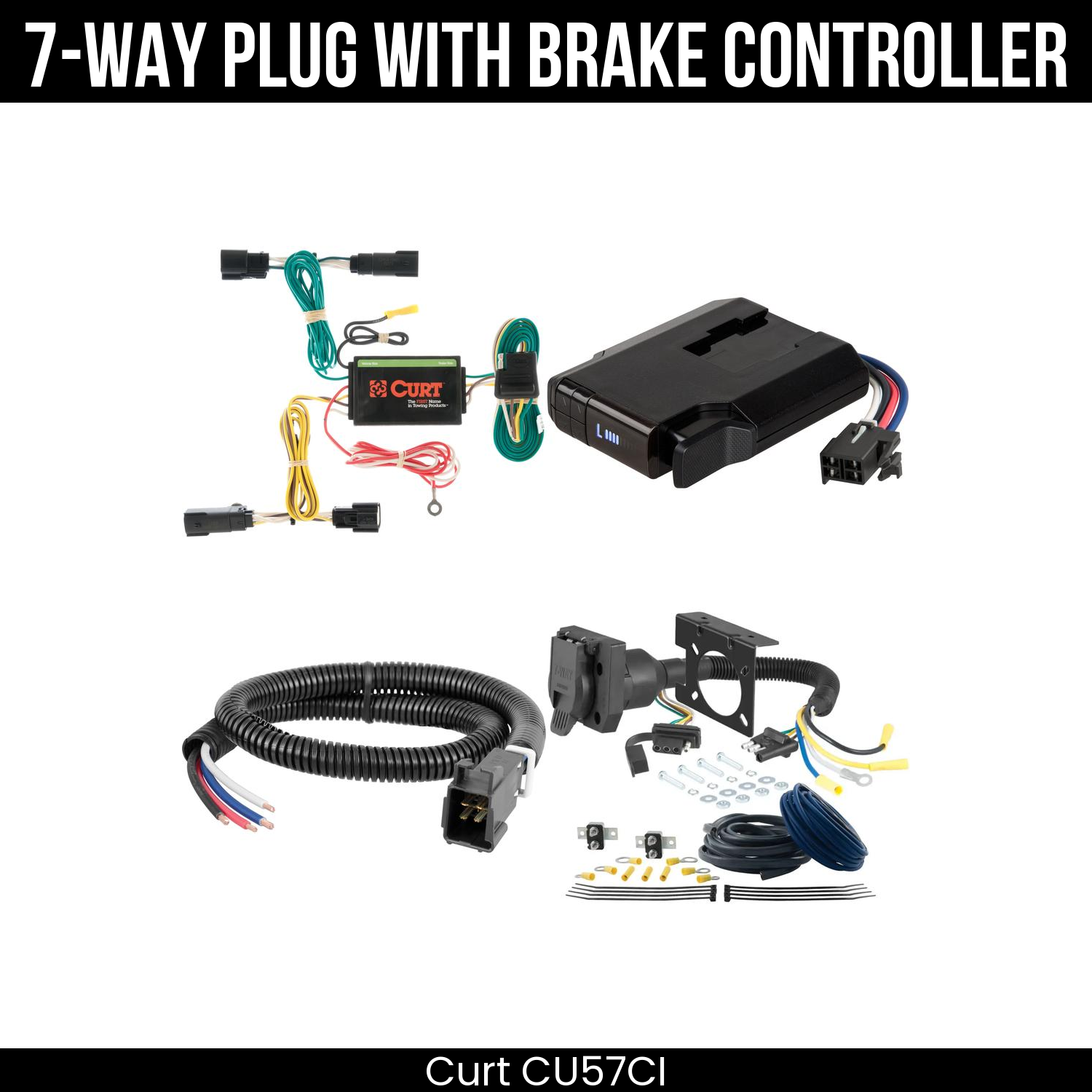 Trailer Wiring 7-Way Plug w/ Bracket , Venturer Brake Control