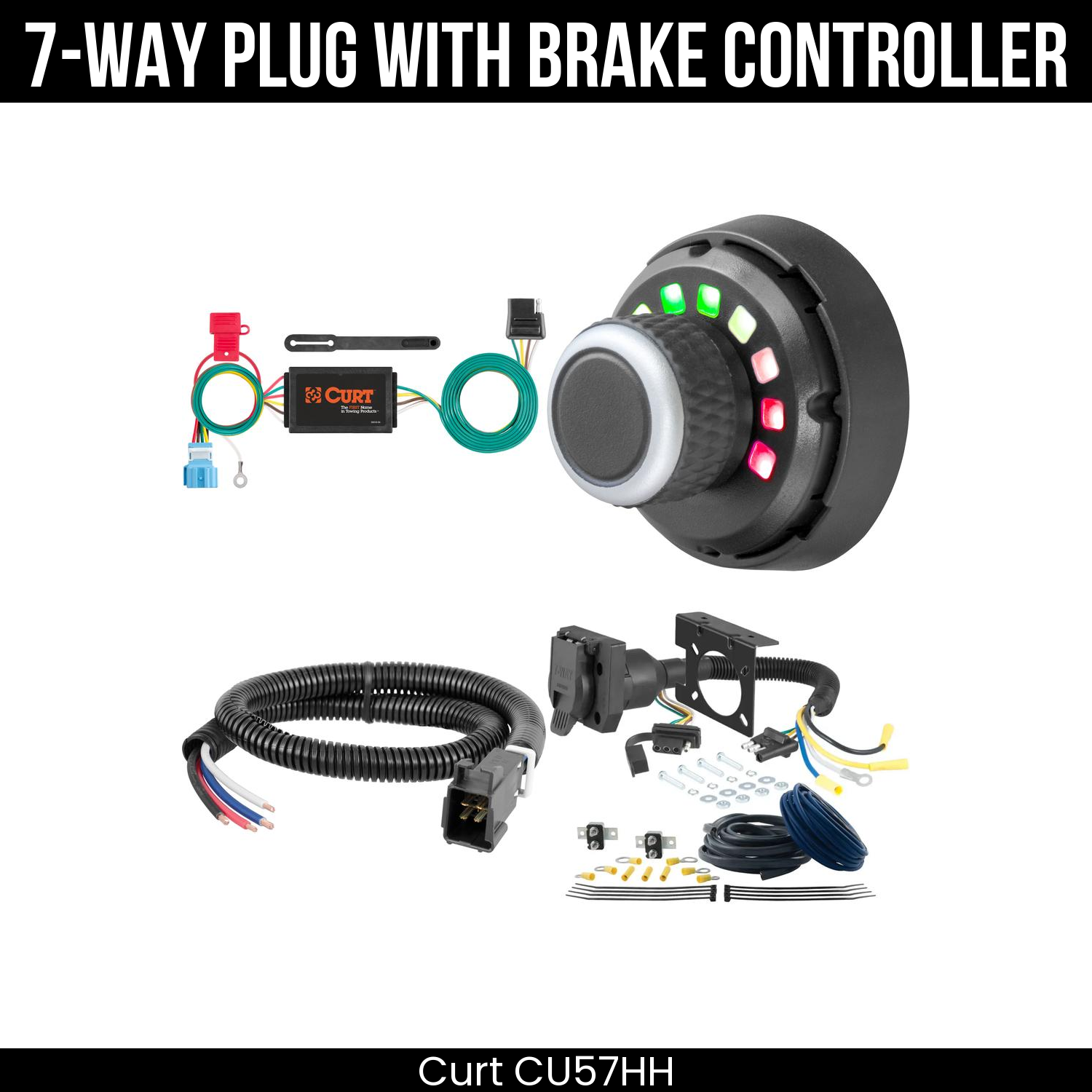 Trailer Wiring 7-Way Plug w/ Bracket , Spectrum Brake Control