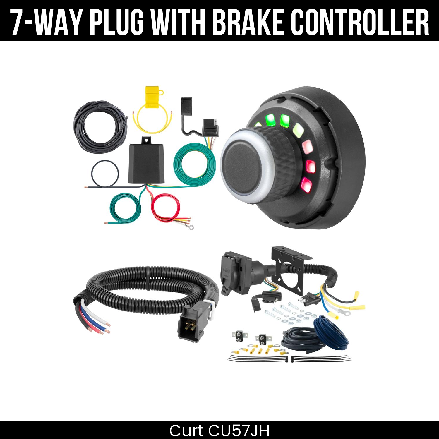 Trailer Wiring 7-Way Plug w/ Bracket , Spectrum Brake Control