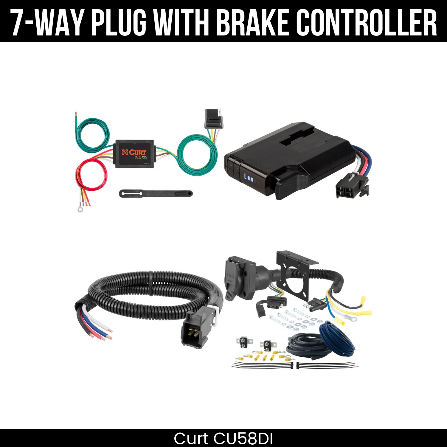 Trailer Wiring 7-Way Plug w/ Bracket , Venturer Brake Control