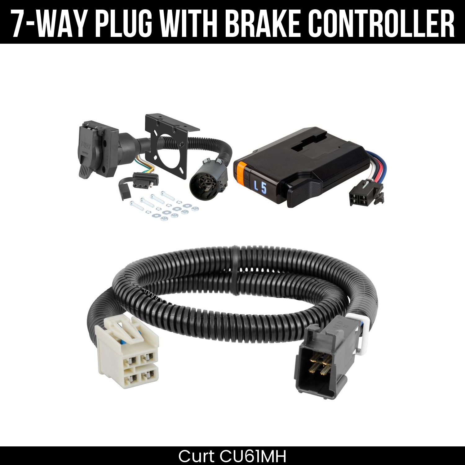 Trailer Wiring 7-Way Plug w/ Bracket , Discovery Next Brake Control